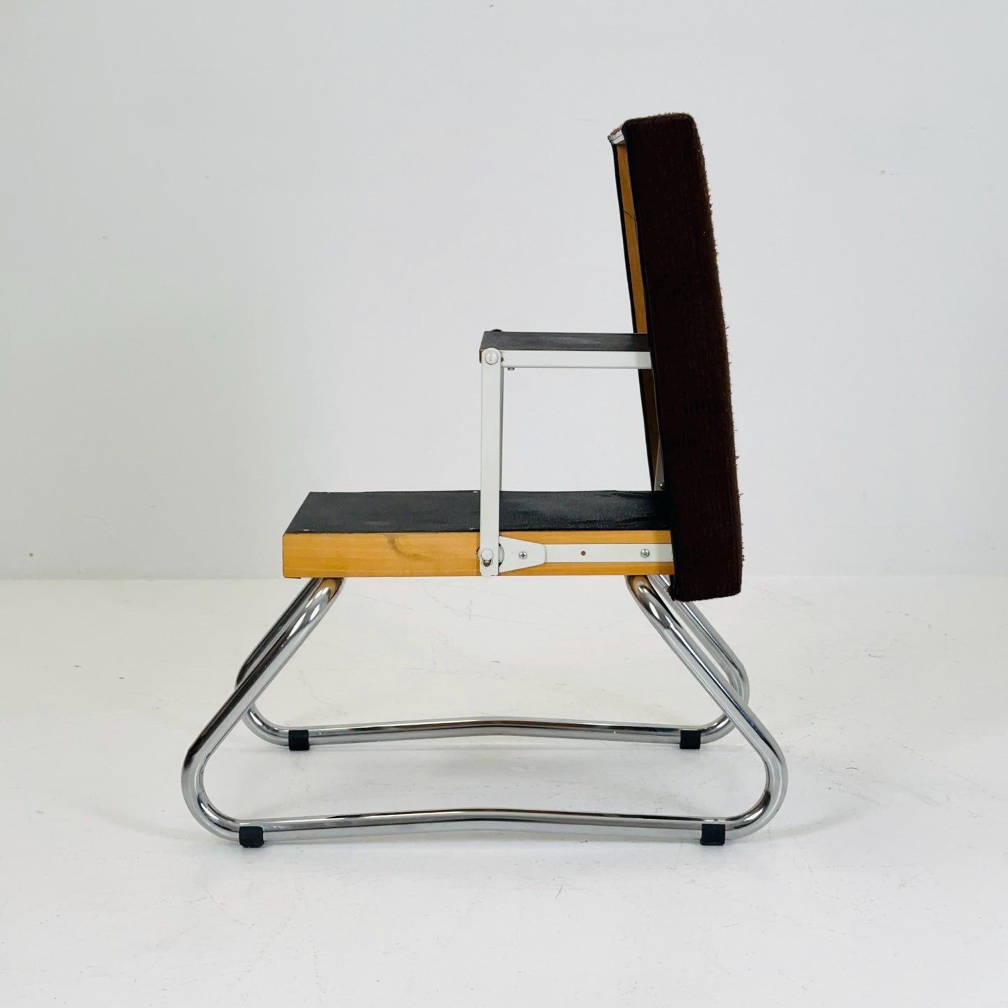 Mid century Stool with Chrome Accents and Hidden Steps –1960s