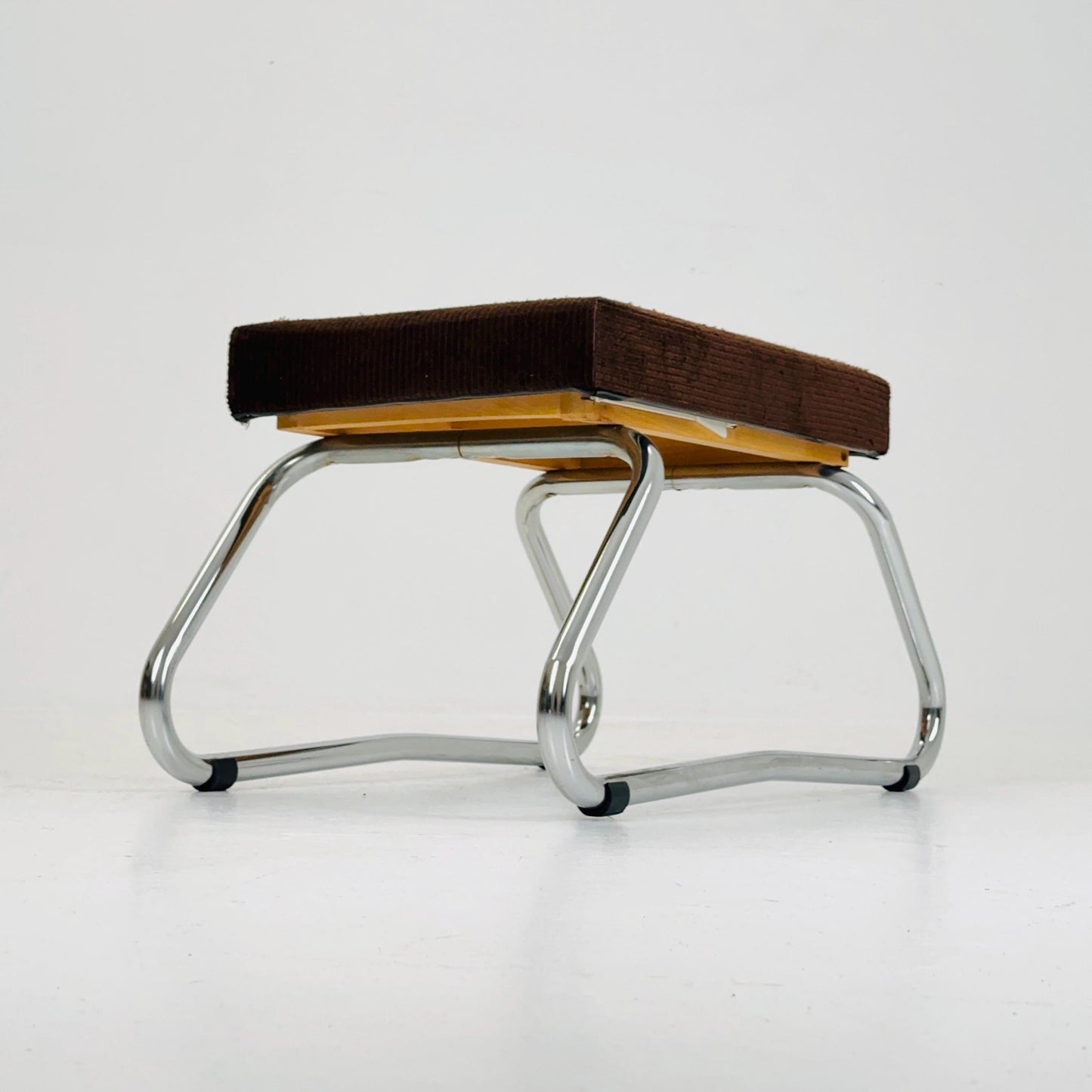 Mid century Stool with Chrome Accents and Hidden Steps –1960s