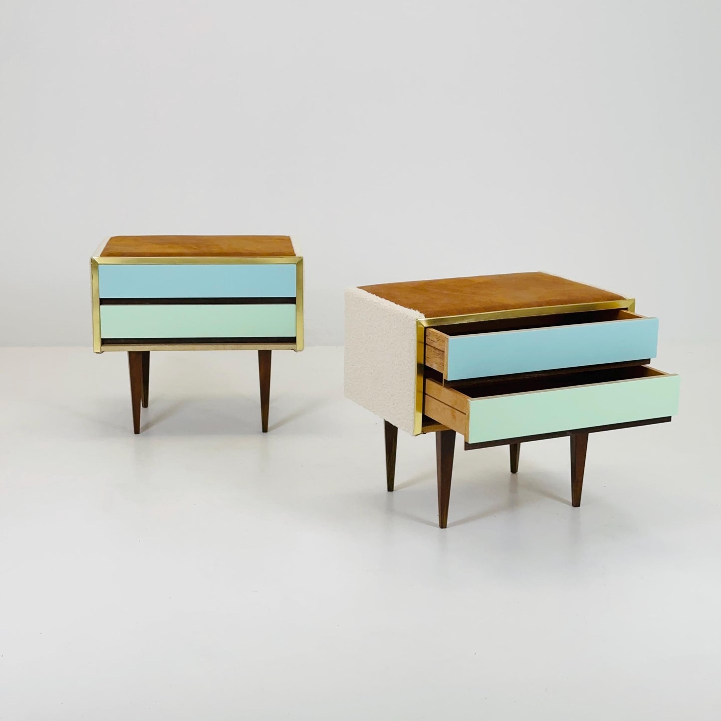 Set of 2 Mid century modern nightstands Germany 1960s
