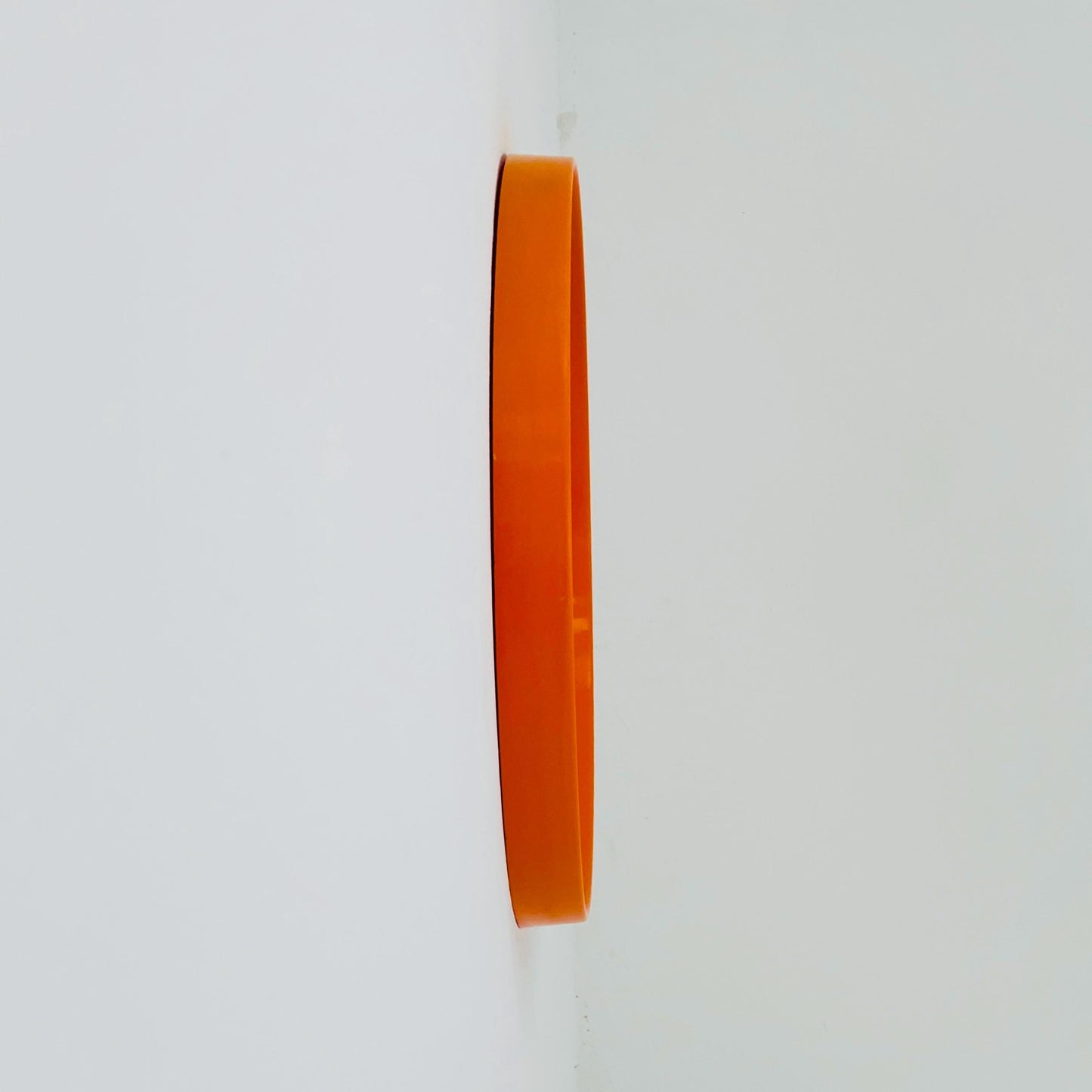 Space Age \Mid-Century Orange Round Mirrror, 1970s Germany
