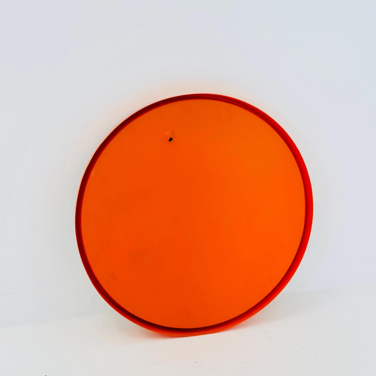 Space Age \Mid-Century Orange Round Mirrror, 1970s Germany
