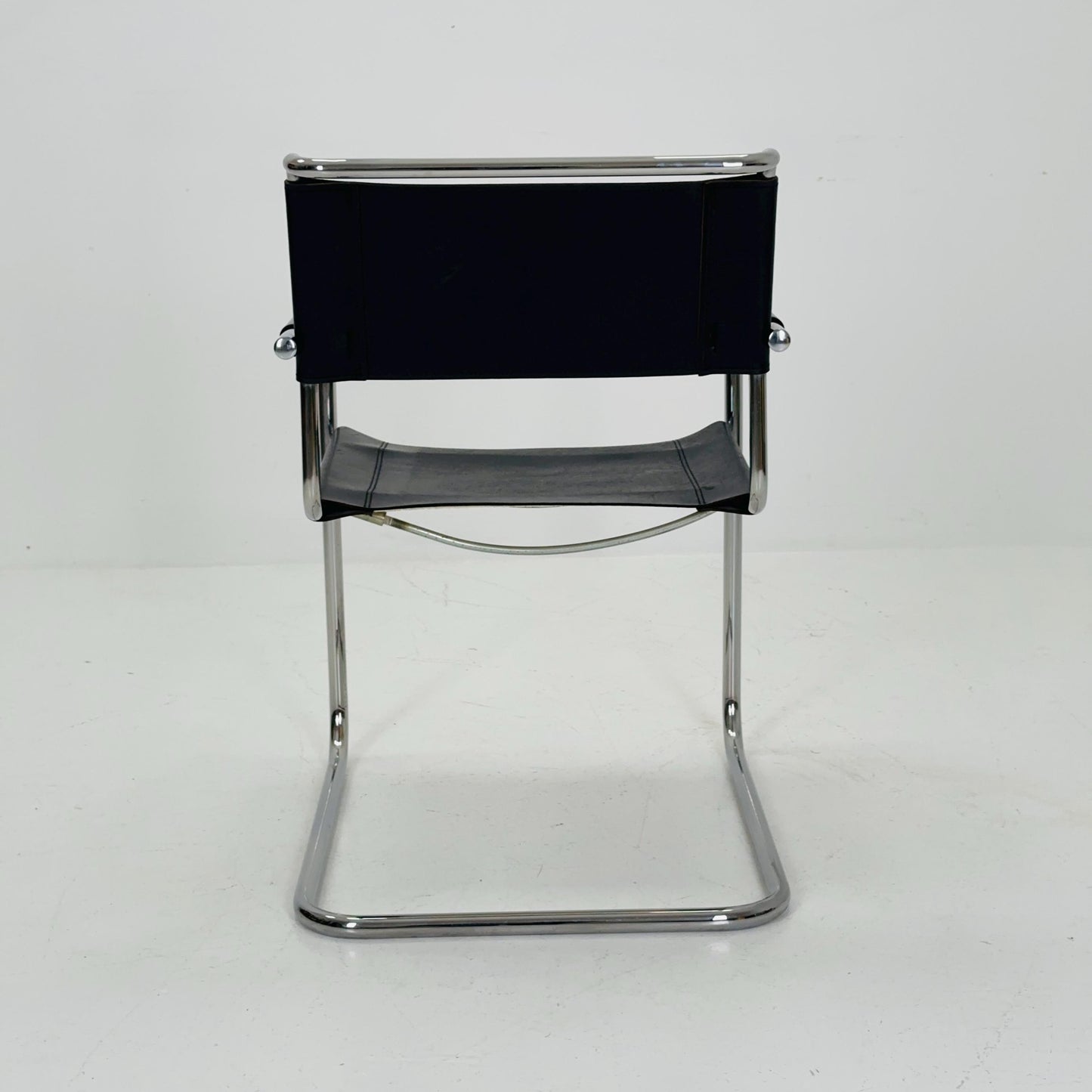 Iconic Black Leather S34 Cantilever Chair by Mart Stam for Thonet ,1980s
