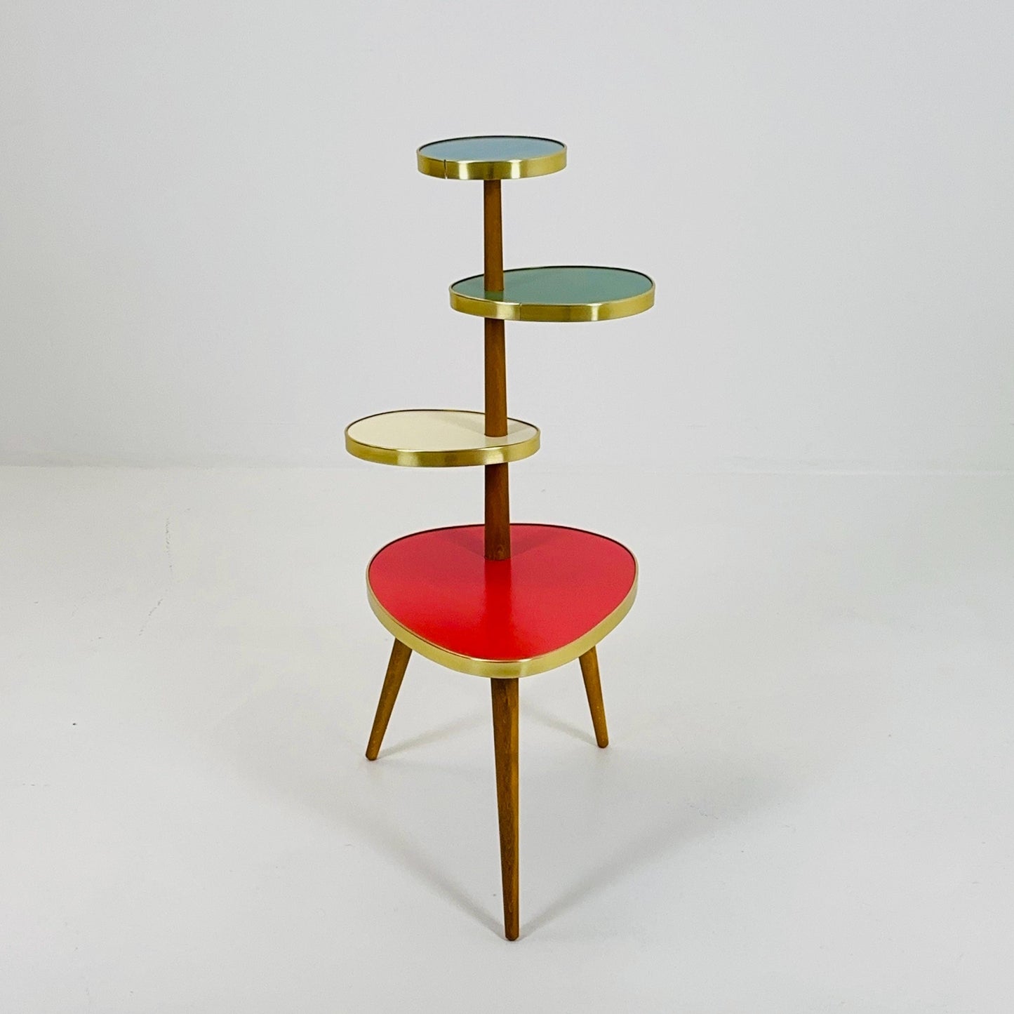 BIG German Plant Stand, Colorful Vintage Mid-Century Minimalist Indoor Plant Stand Side Table Retro flower table 1950s