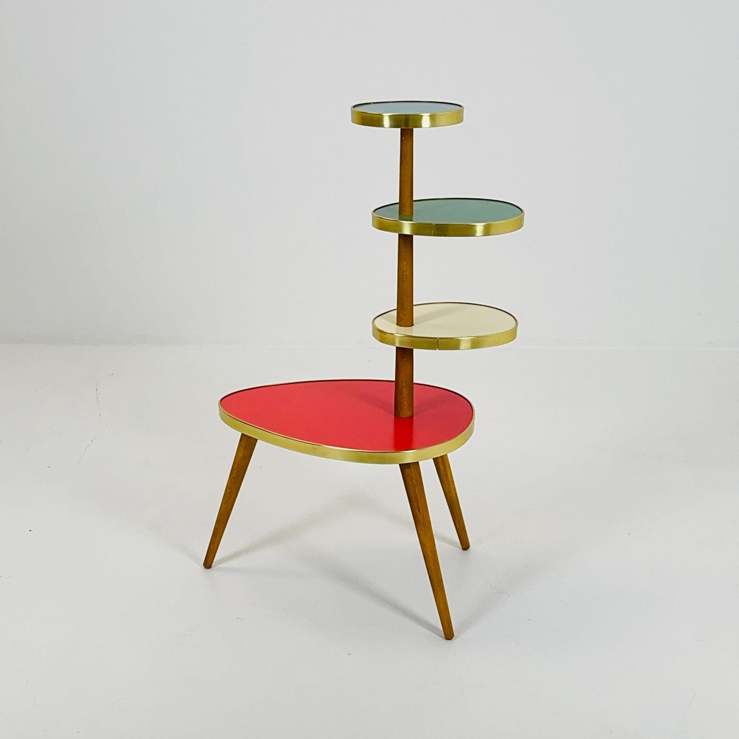 BIG German Plant Stand, Colorful Vintage Mid-Century Minimalist Indoor Plant Stand Side Table Retro flower table 1950s
