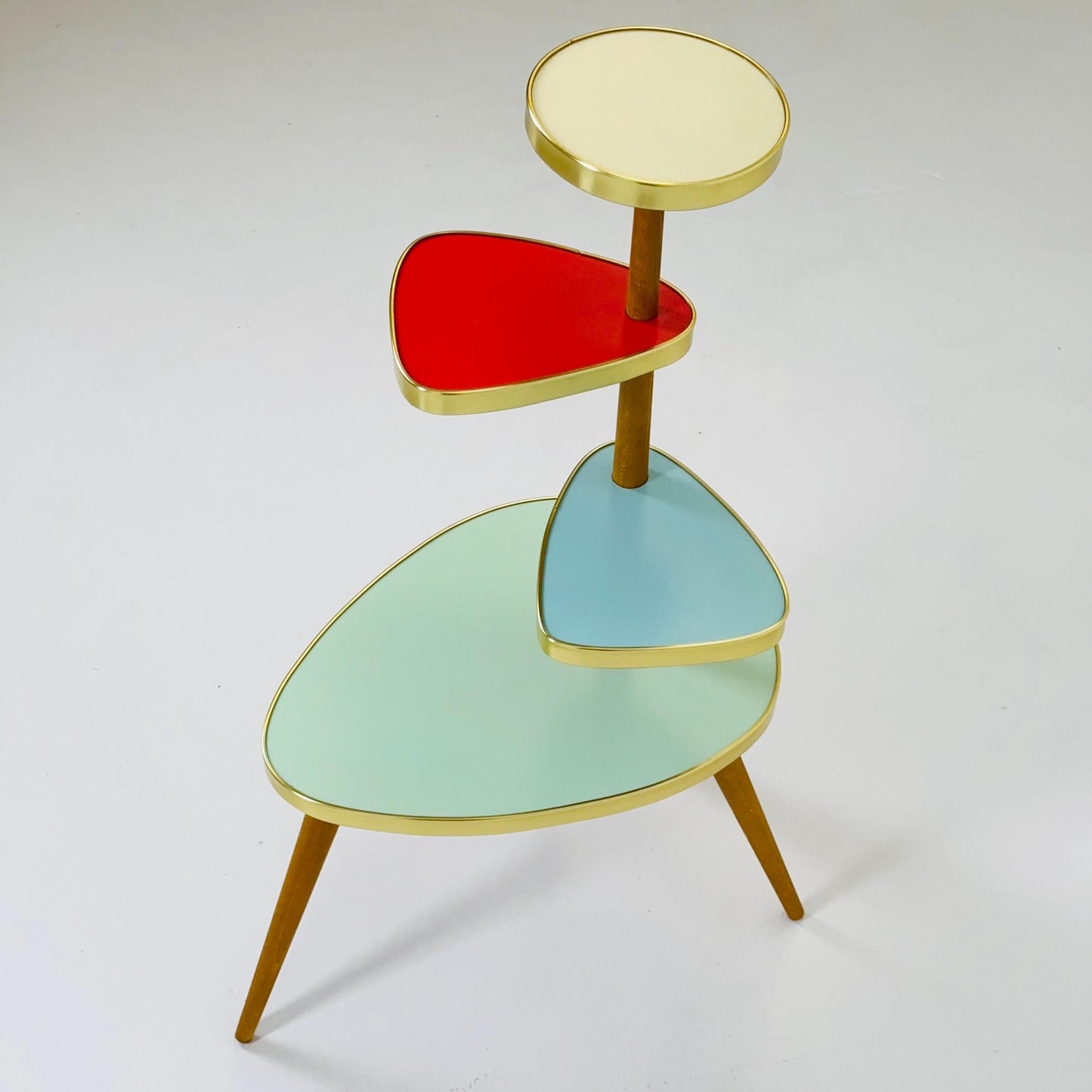 BIG German Plant Stand, Colorful Vintage Mid-Century Minimalist Indoor Plant Stand Side Table Retro flower table