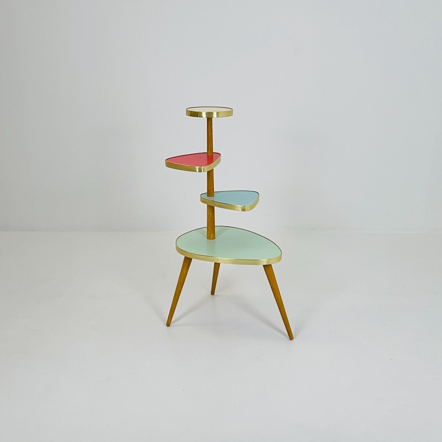 BIG German Plant Stand, Colorful Vintage Mid-Century Minimalist Indoor Plant Stand Side Table Retro flower table