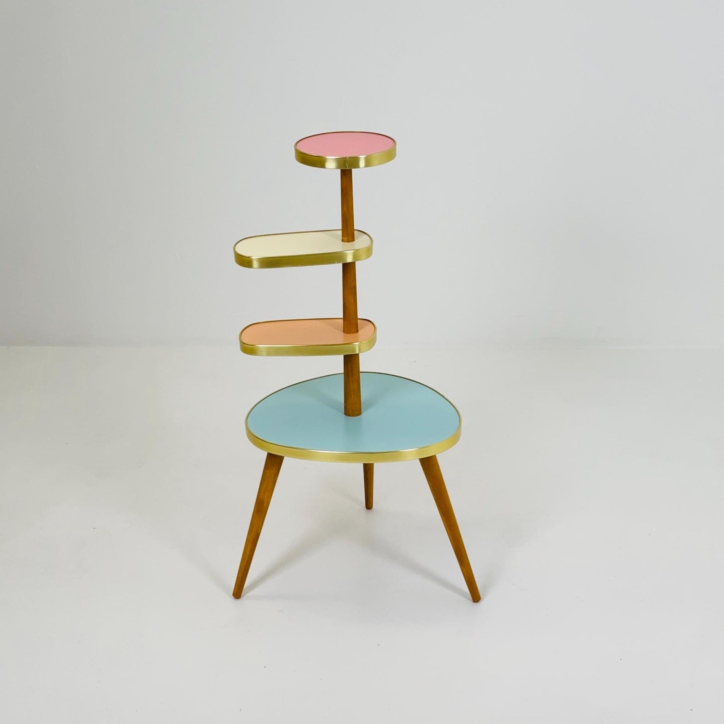 BIG German Plant Stand, Colorful Vintage Mid-Century Minimalist Indoor Plant Stand Side Table Retro flower table