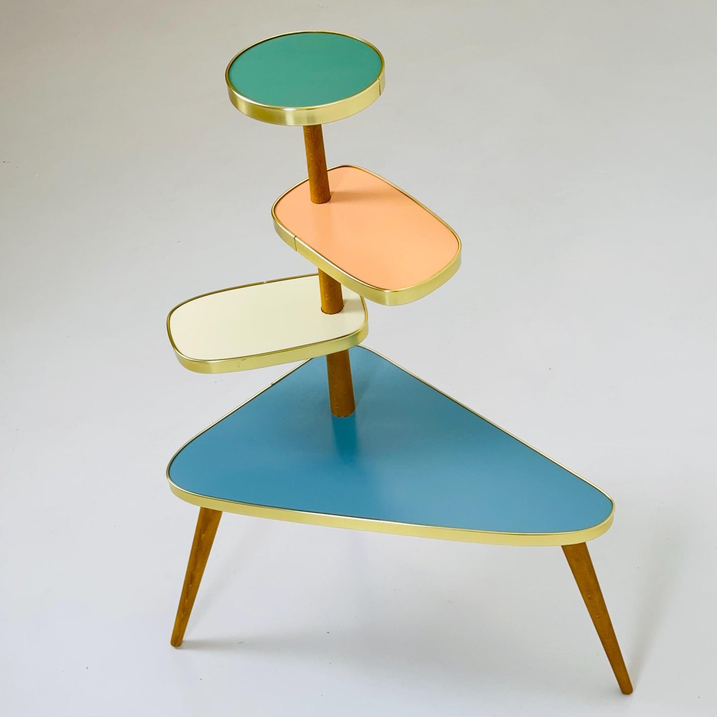 BIG German Plant Stand, Colorful Vintage Mid-Century Minimalist Indoor Plant Stand Side Table Retro flower table