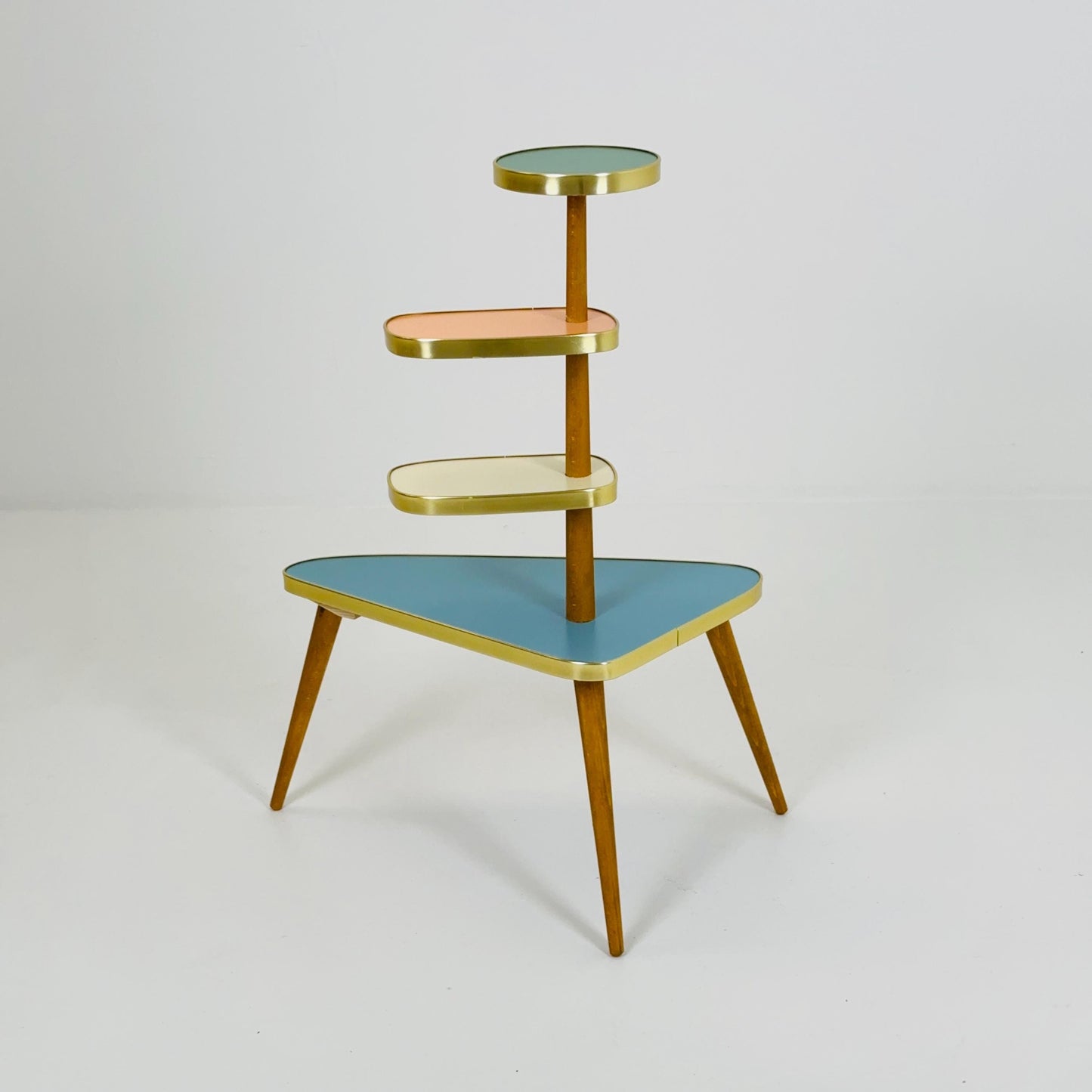 BIG German Plant Stand, Colorful Vintage Mid-Century Minimalist Indoor Plant Stand Side Table Retro flower table