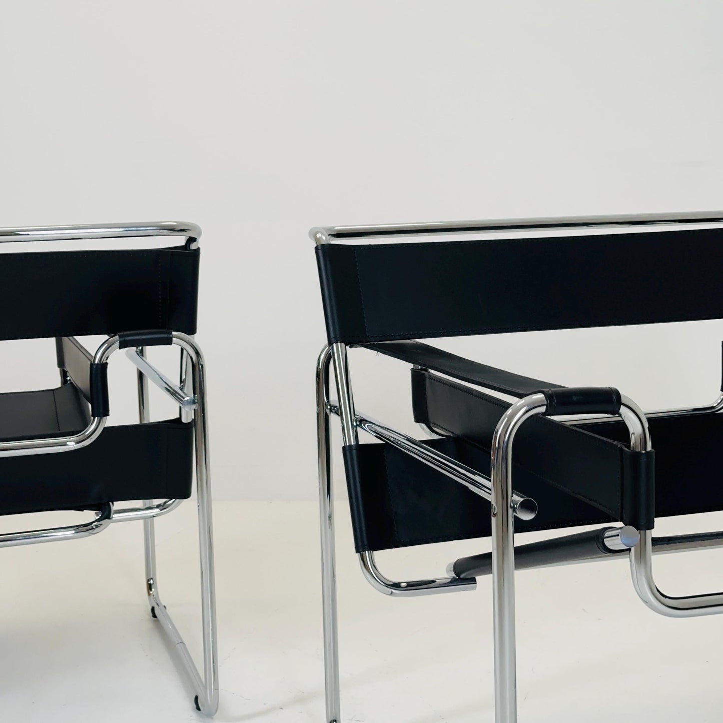 1 of 2 Mid century black B3 WASSILY Lounge armchair by Marcel Brauer 1990s Italy