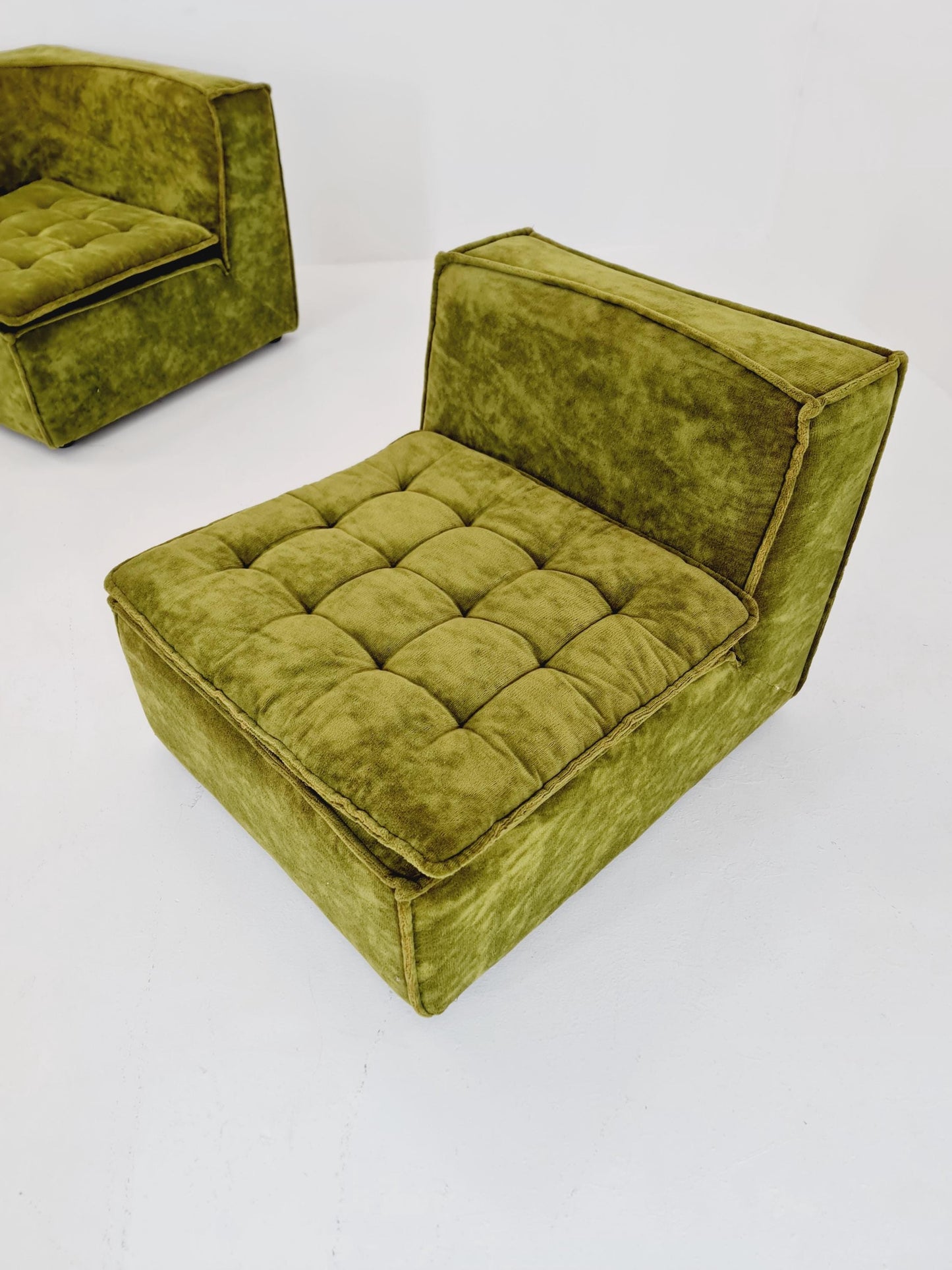 Italian mid century brown modular sofa/couch, 1970s, set of 3