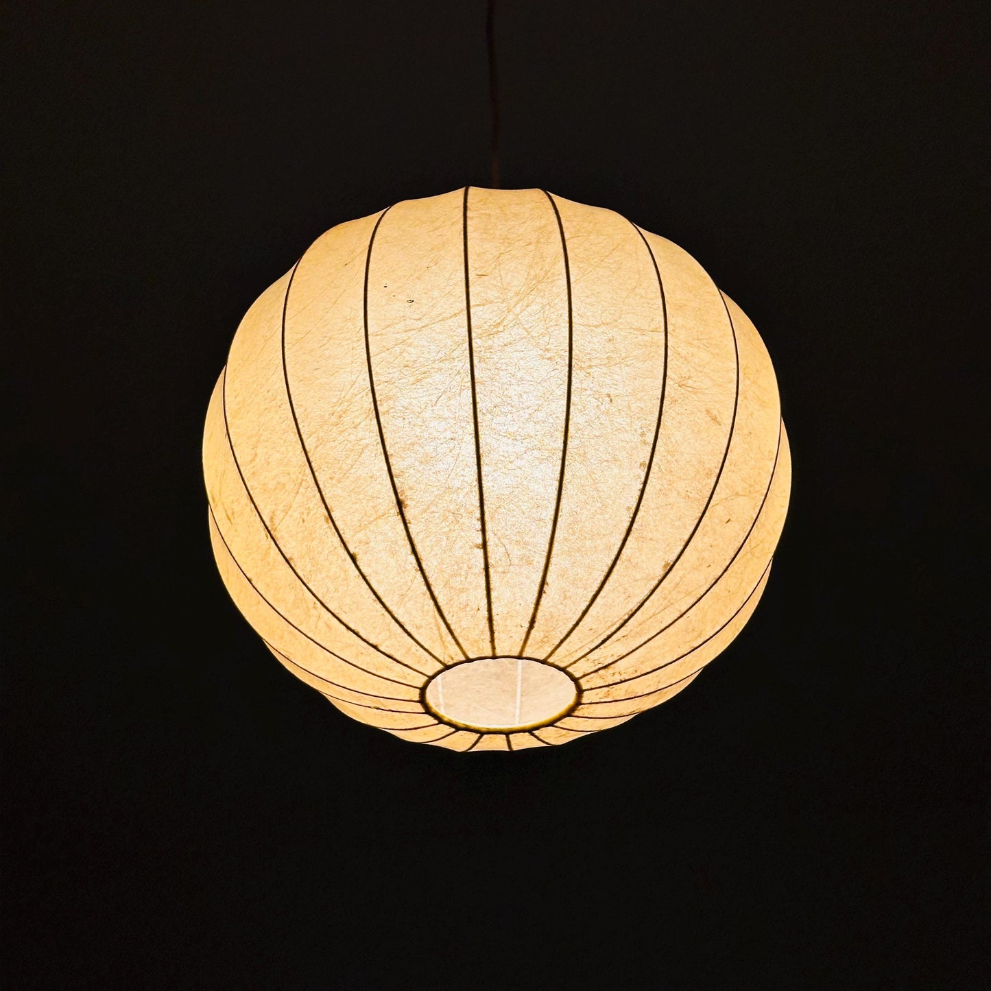Mid-Century Italian Round Cocoon Pendant Lamp by Achille Castiglioni 1960s