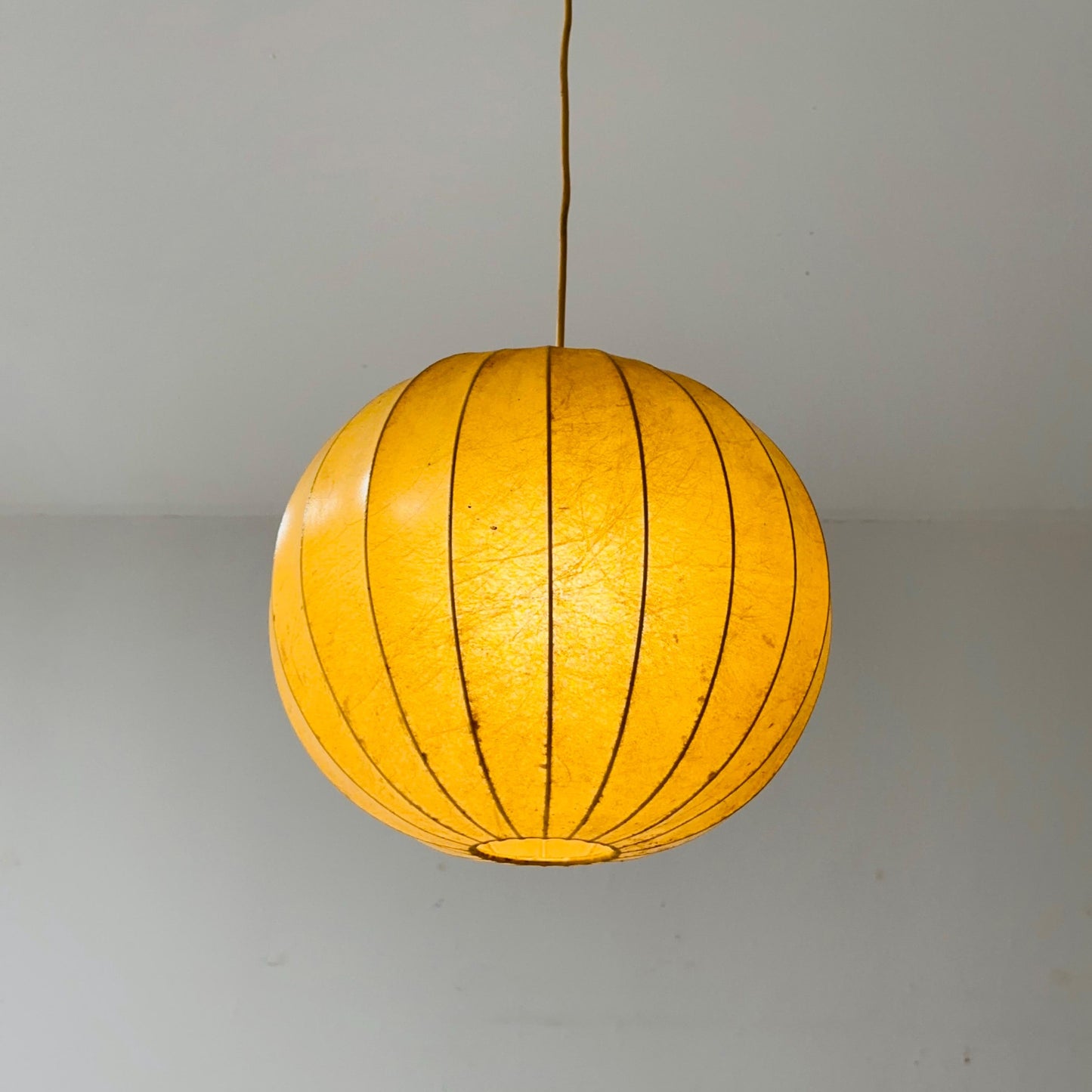Mid-Century Italian Round Cocoon Pendant Lamp by Achille Castiglioni 1960s