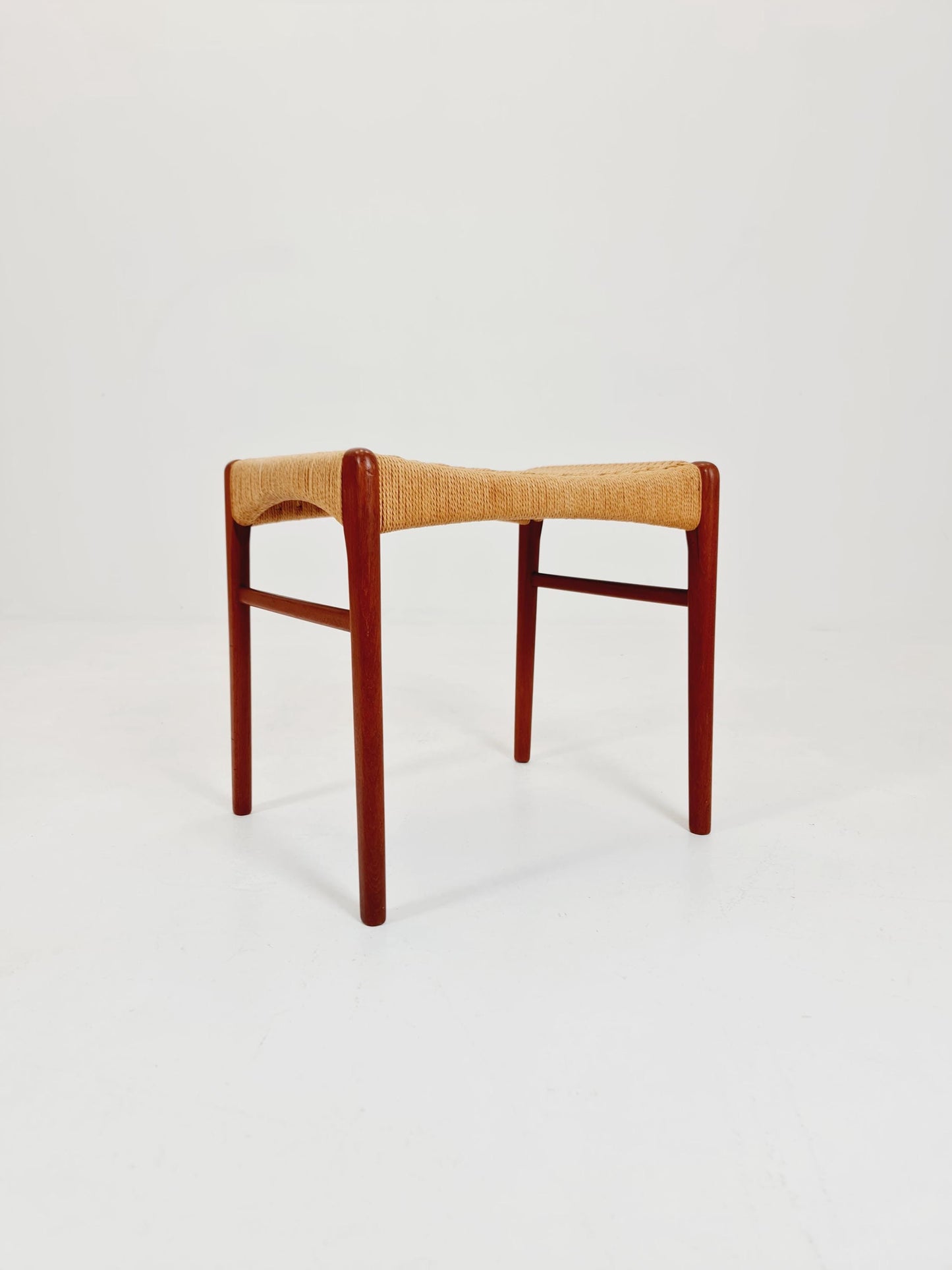 Vintage Danish teak dining stool ottoman by Niels Otto Møller , 1960s