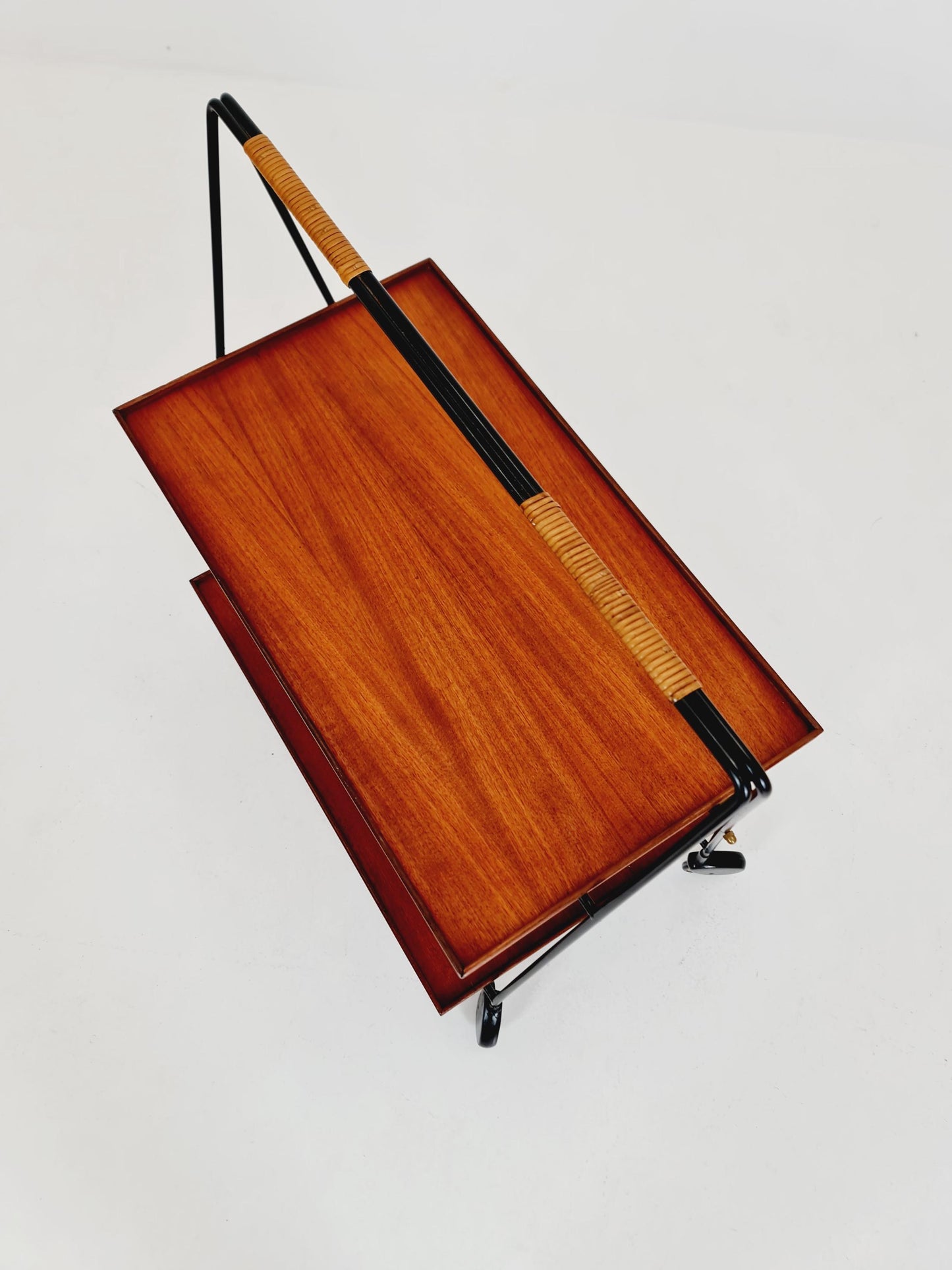 Vintage Danish mid century trolley bar cart in teak & metal , 1960s