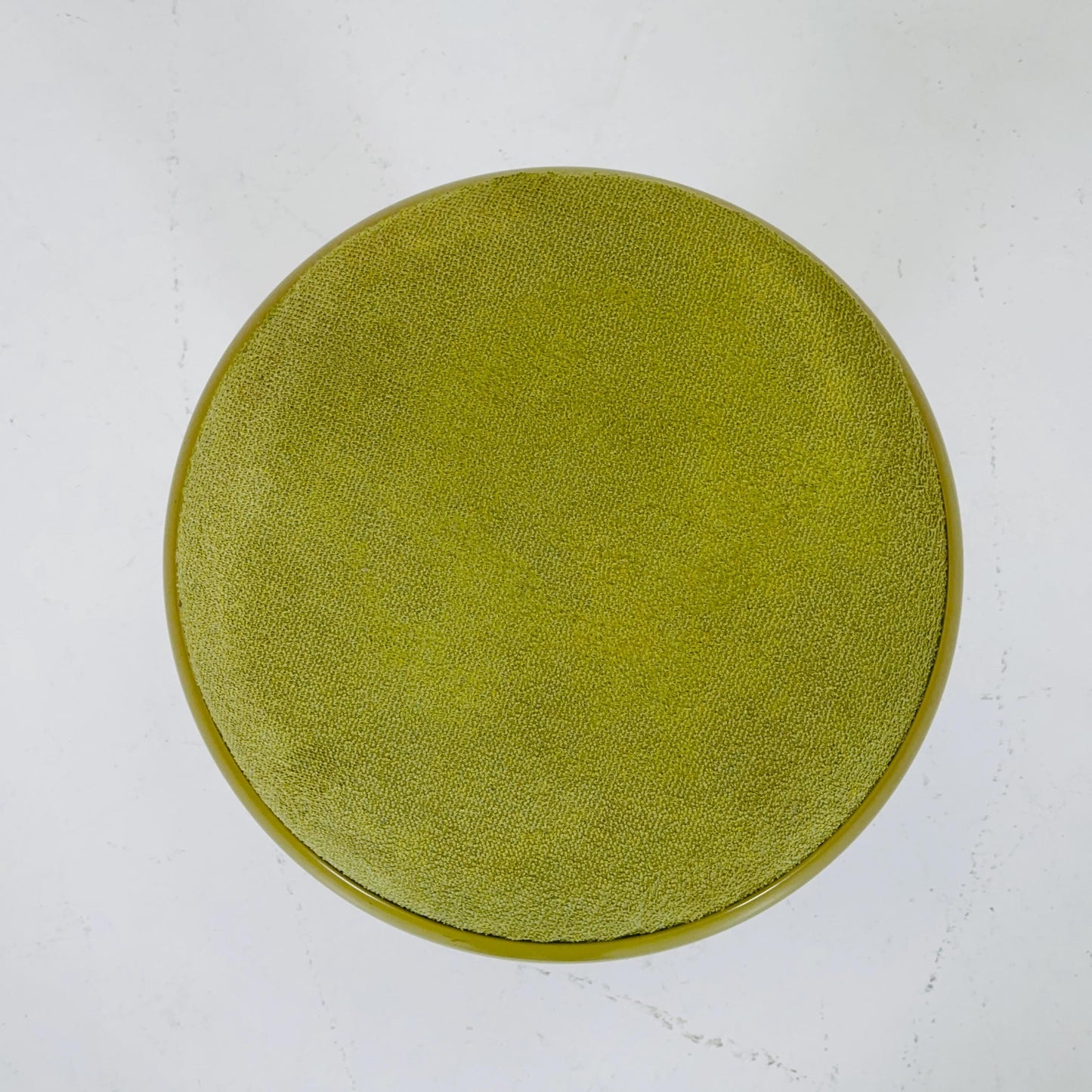 Beige / green vintage stool by Isoklepa - space age stool - Tulip Stool - Vintage Upholstered Plastic Stool - Germany, 1970s