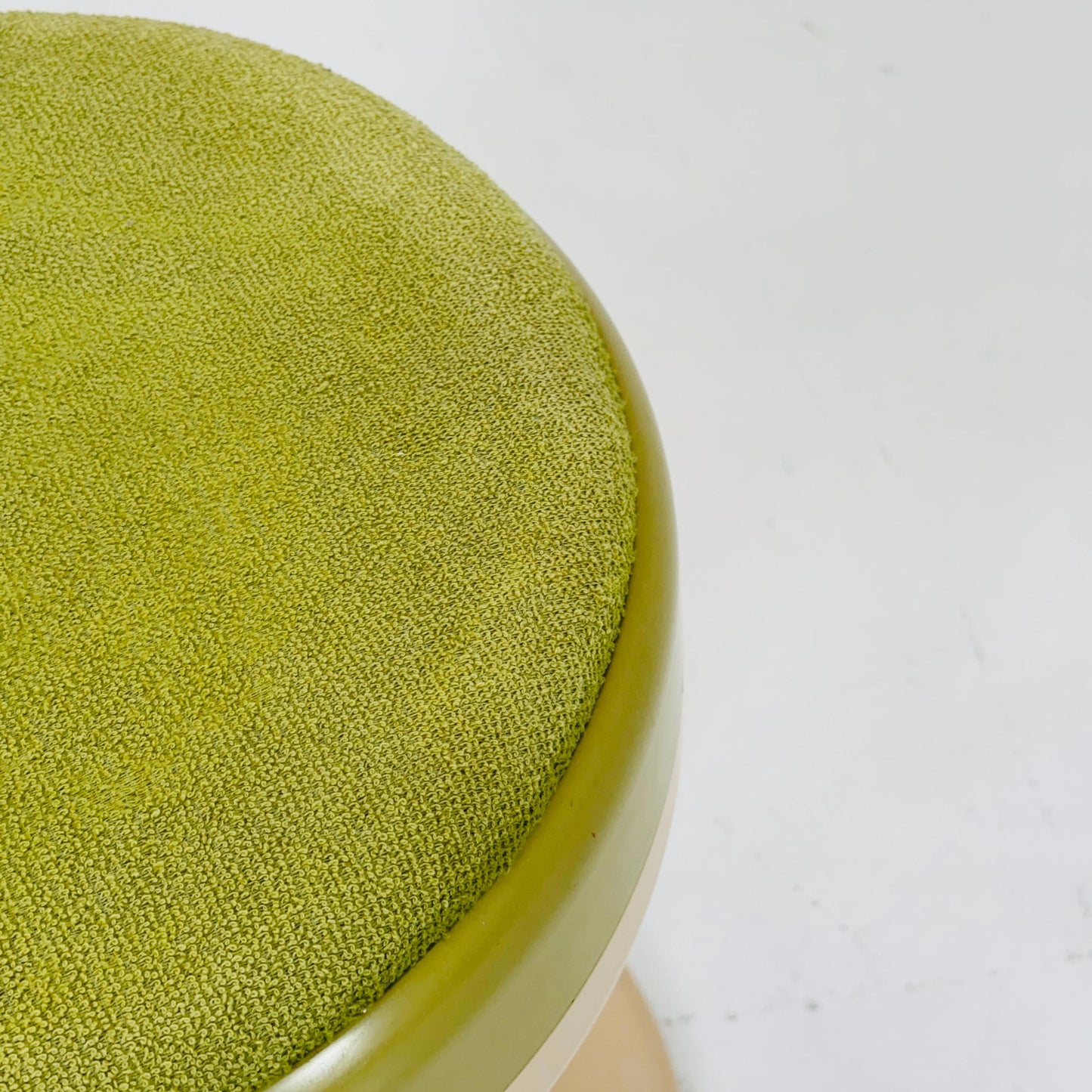Beige / green vintage stool by Isoklepa - space age stool - Tulip Stool - Vintage Upholstered Plastic Stool - Germany, 1970s