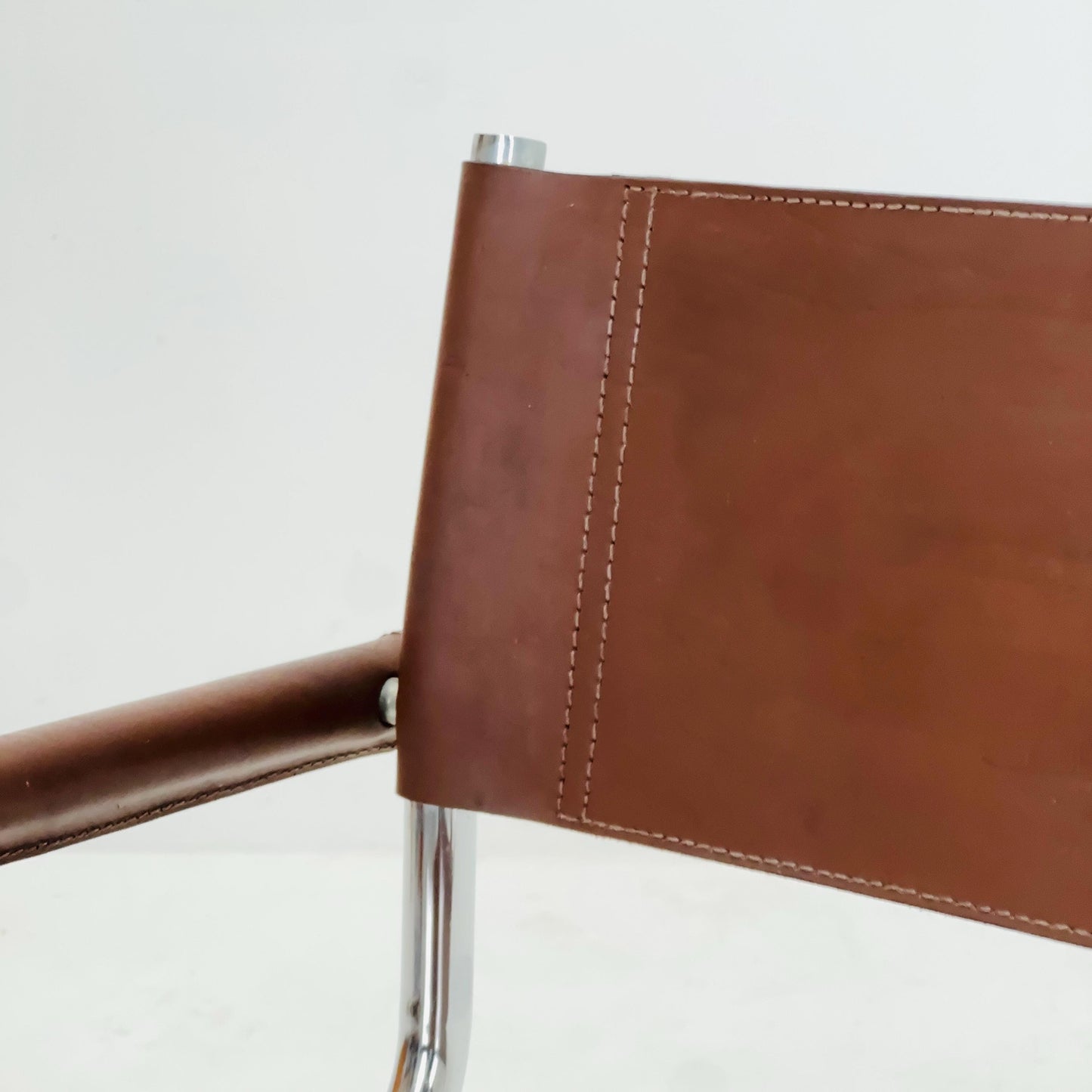 Mid century Bauhaus B34 brown leather cantilevered chair by Mart Stam for Jox Interni italy 1980s