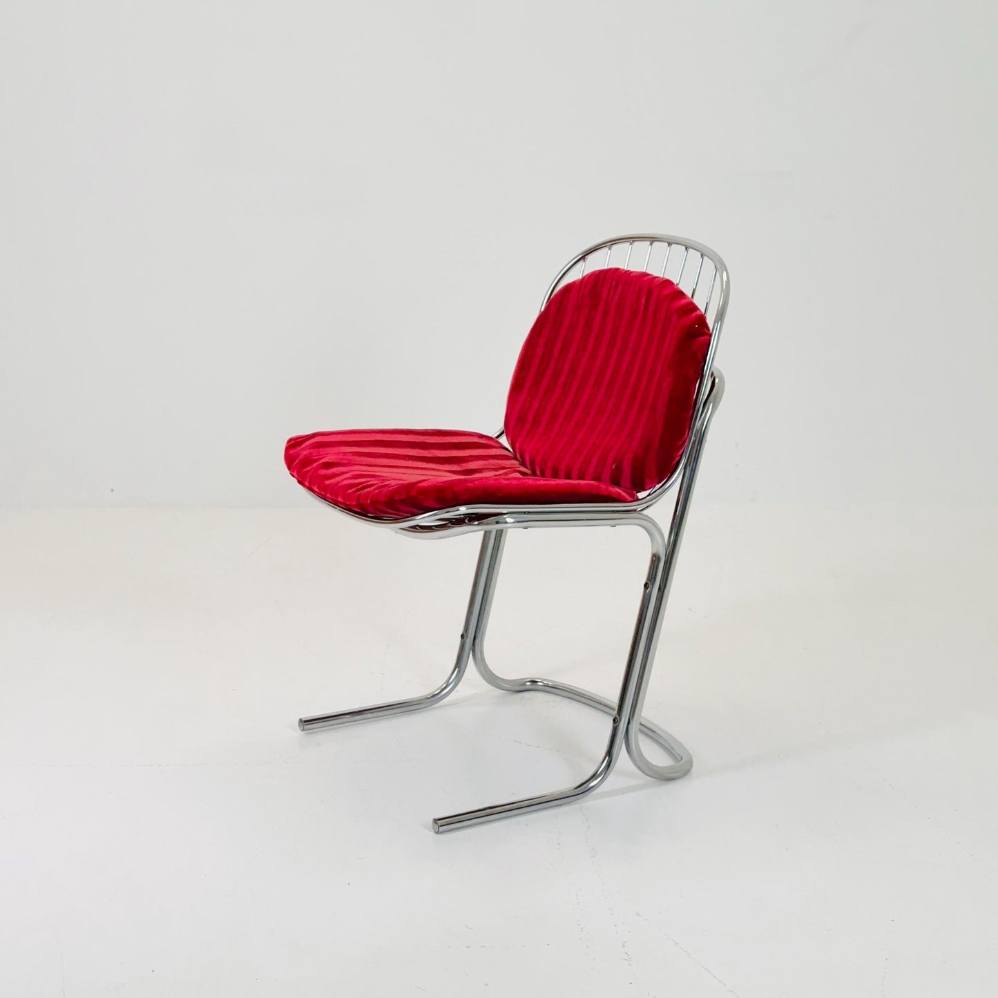 Mid century chrome Dining Chair by Gastone Rinaldi, Italy, 1970s