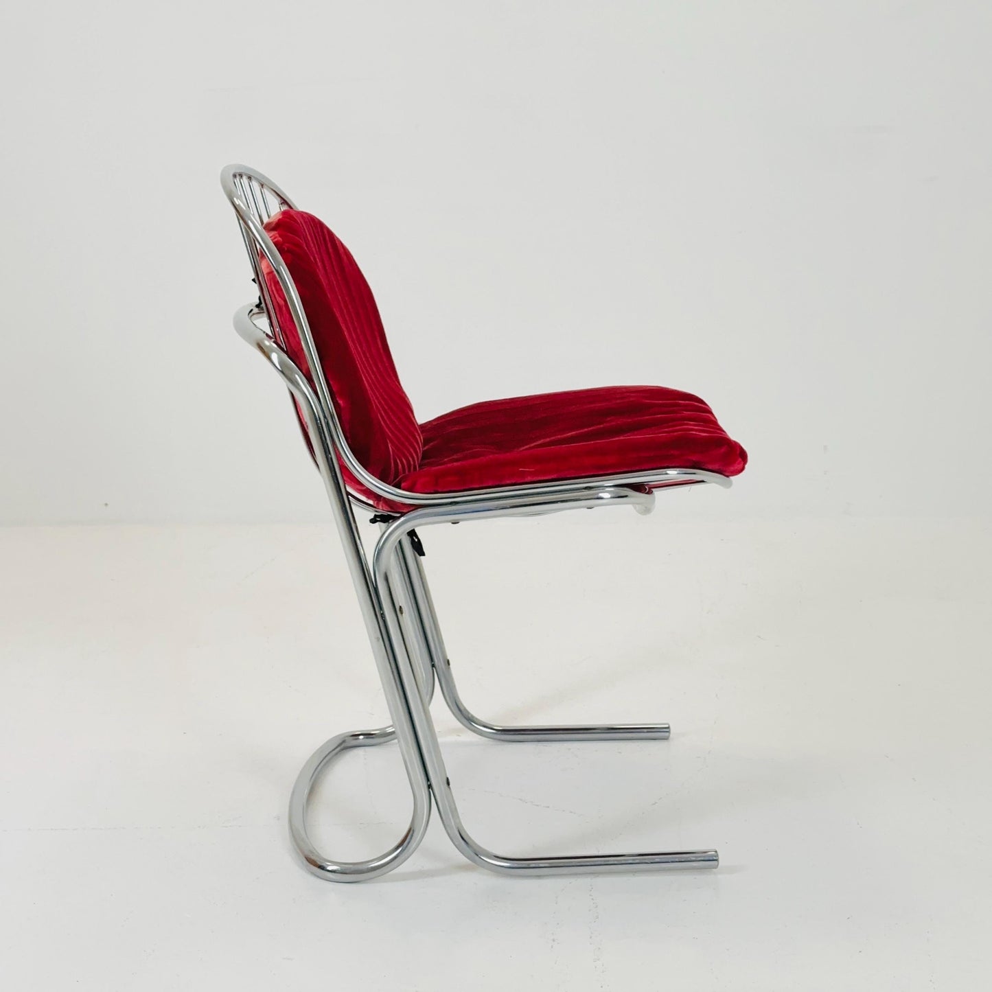 Mid century chrome Dining Chair by Gastone Rinaldi, Italy, 1970s
