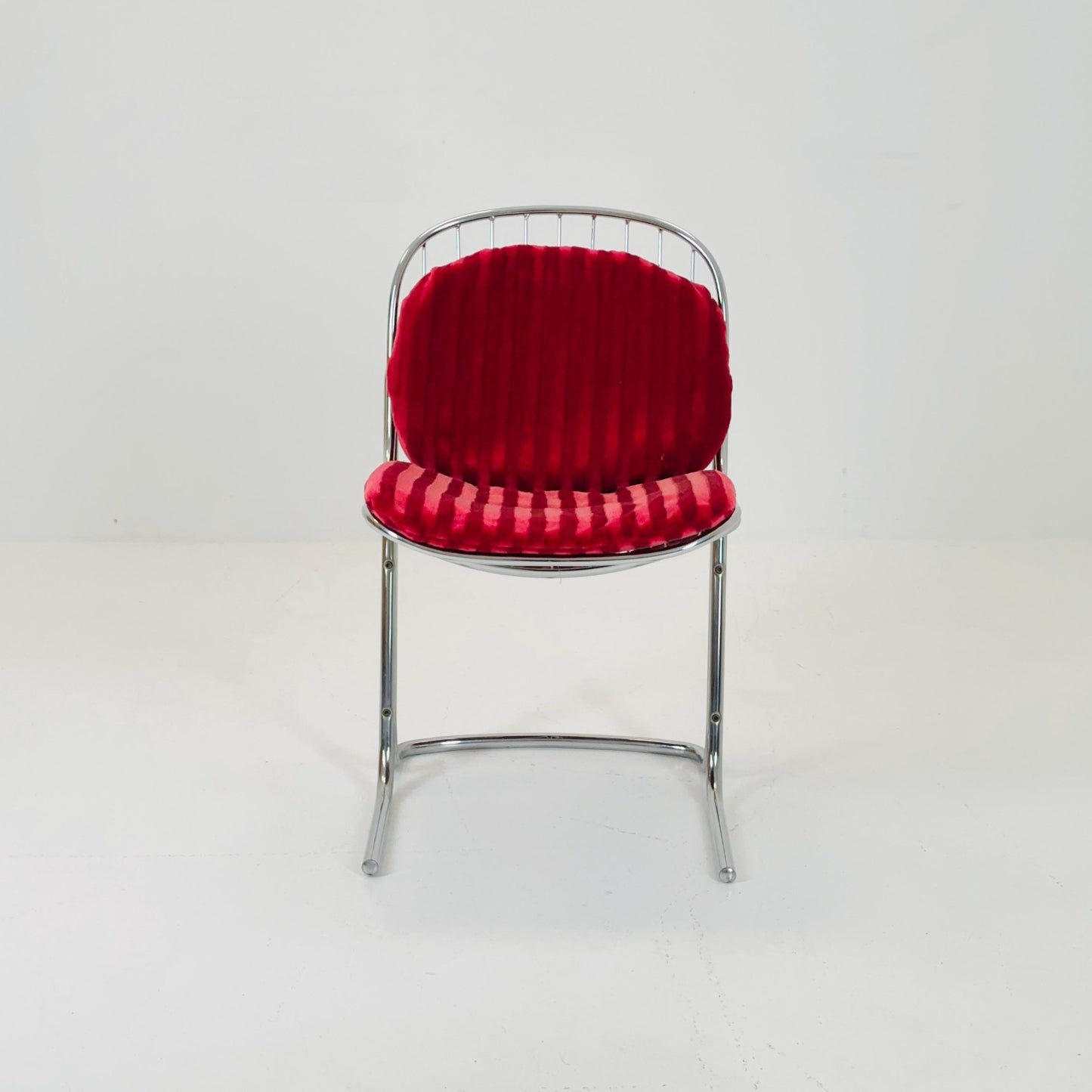 Mid century chrome Dining Chair by Gastone Rinaldi, Italy, 1970s