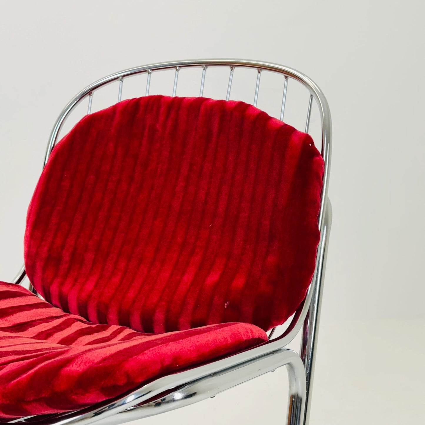 Mid century chrome Dining Chair by Gastone Rinaldi, Italy, 1970s