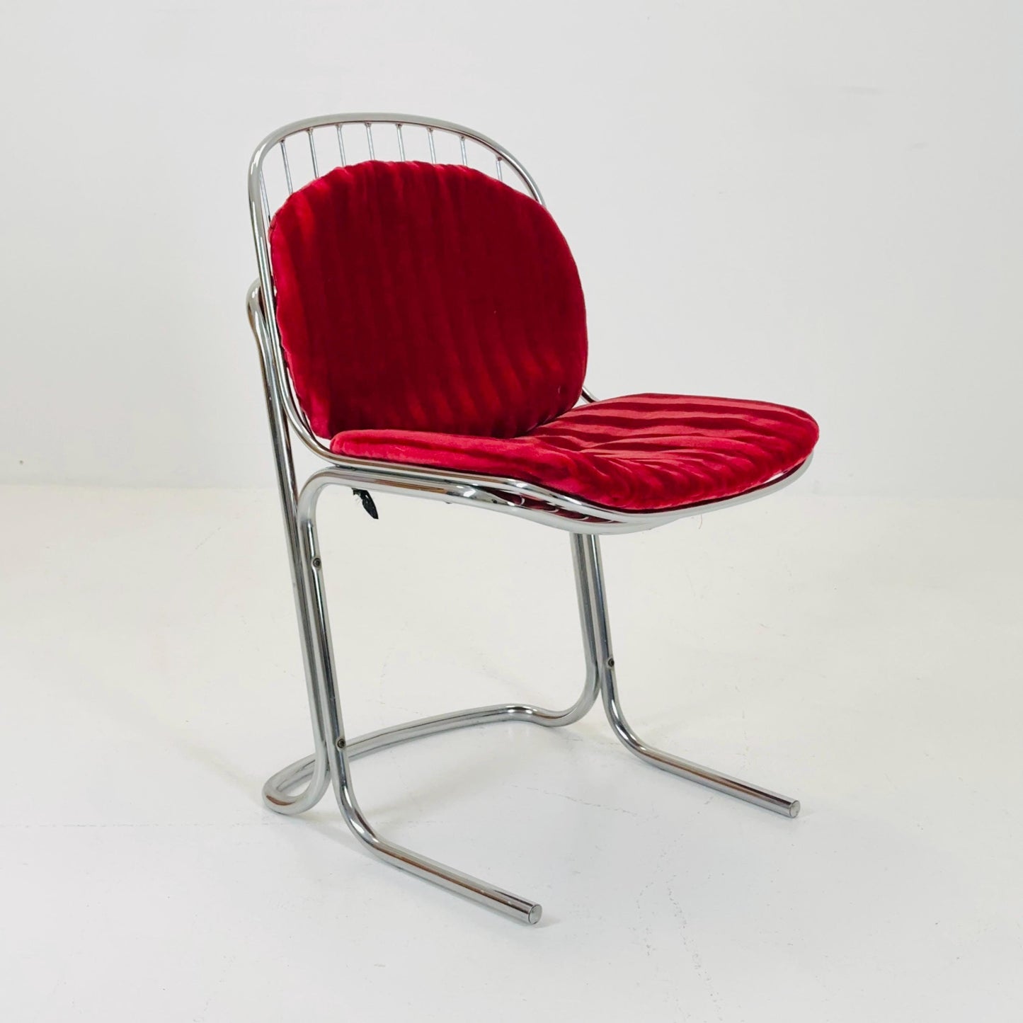 Mid century chrome Dining Chair by Gastone Rinaldi, Italy, 1970s