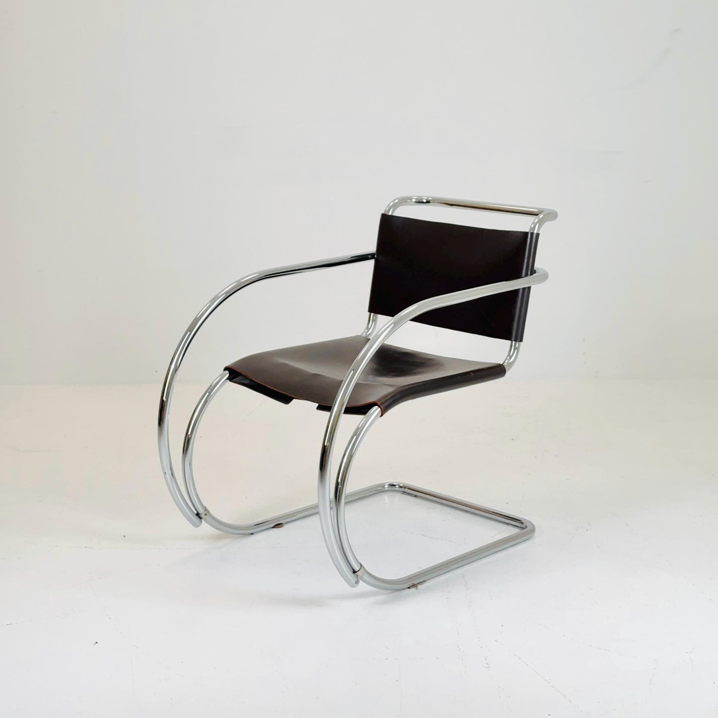 Mid century Bauhaus MR20 armchair by Mies van der Rohe for Knoll USA 1980s