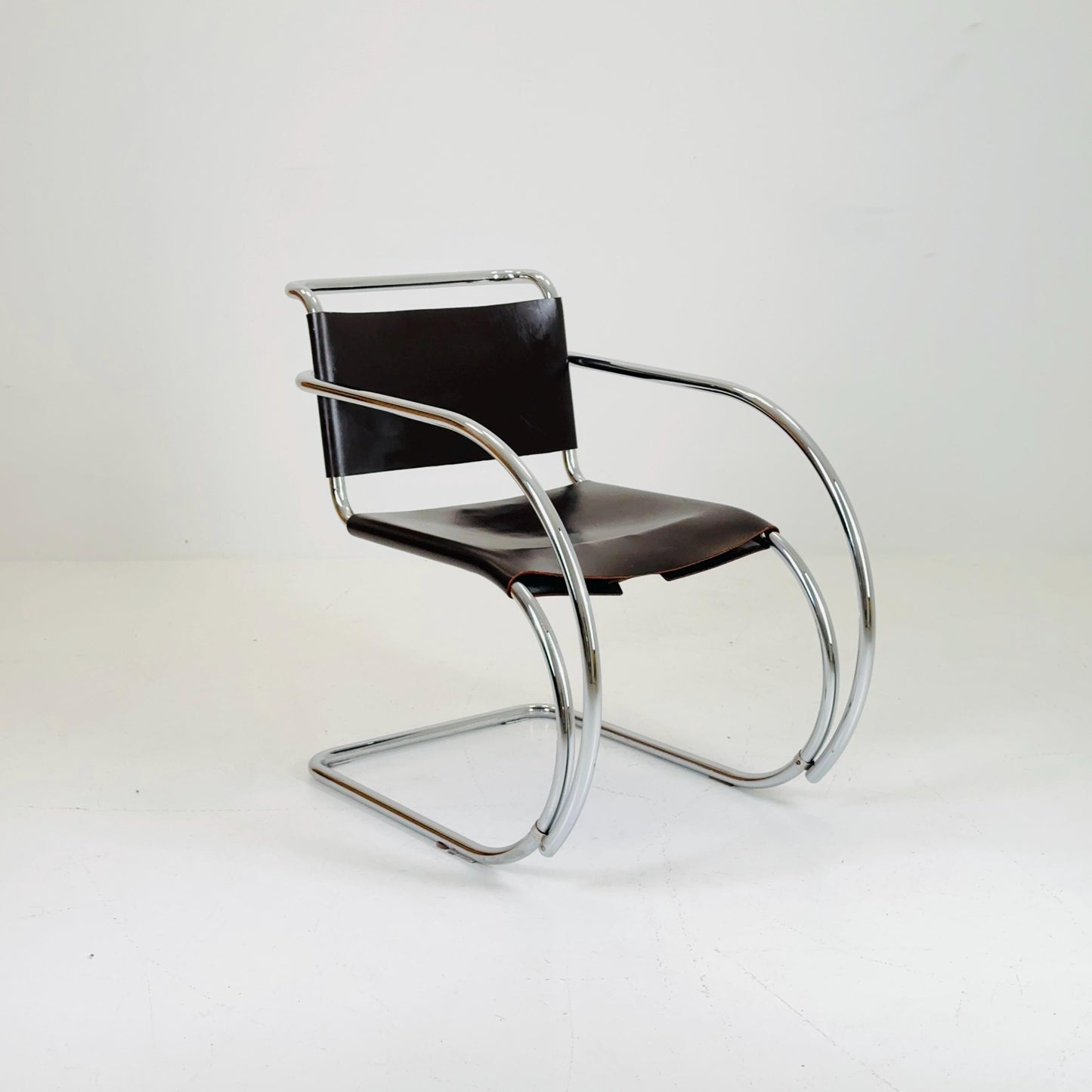 Mid century Bauhaus MR20 armchair by Mies van der Rohe for Knoll USA 1980s
