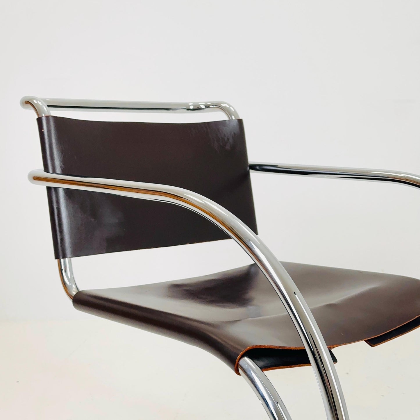 Mid century Bauhaus MR20 armchair by Mies van der Rohe for Knoll USA 1980s