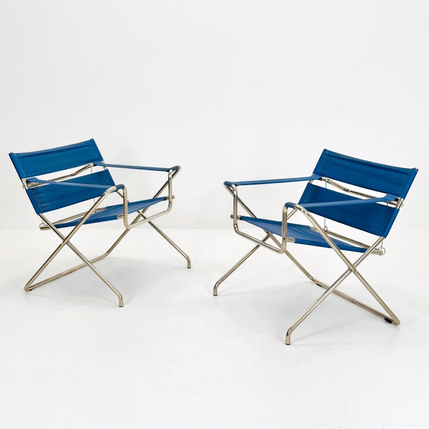 1 of 2 Mid century Folding Bauhaus D4 Fabric armchair by Marcel Breuer for Tecta Germany , 1980s