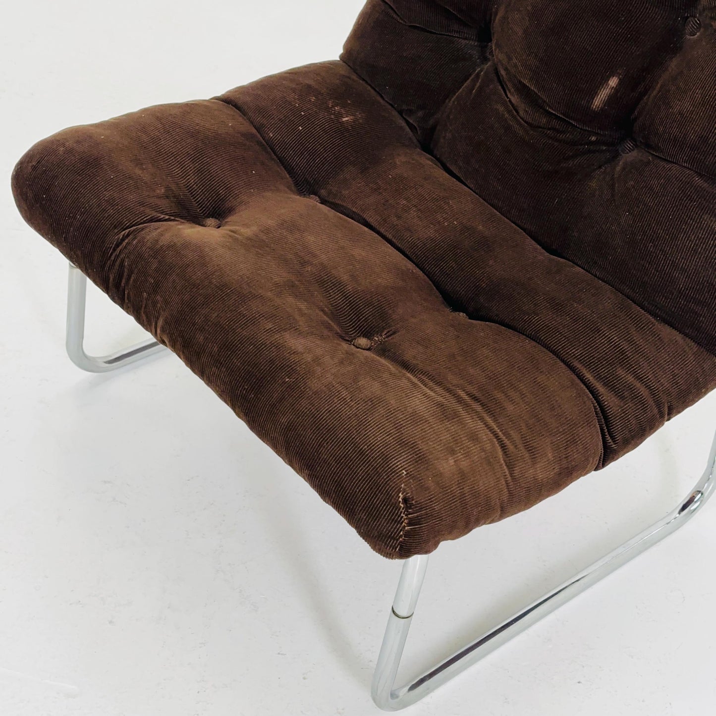 Mid century Brown velvet lounge chair "Pixi" by Gillis Lundgren for Ikea, 1970s Sweden