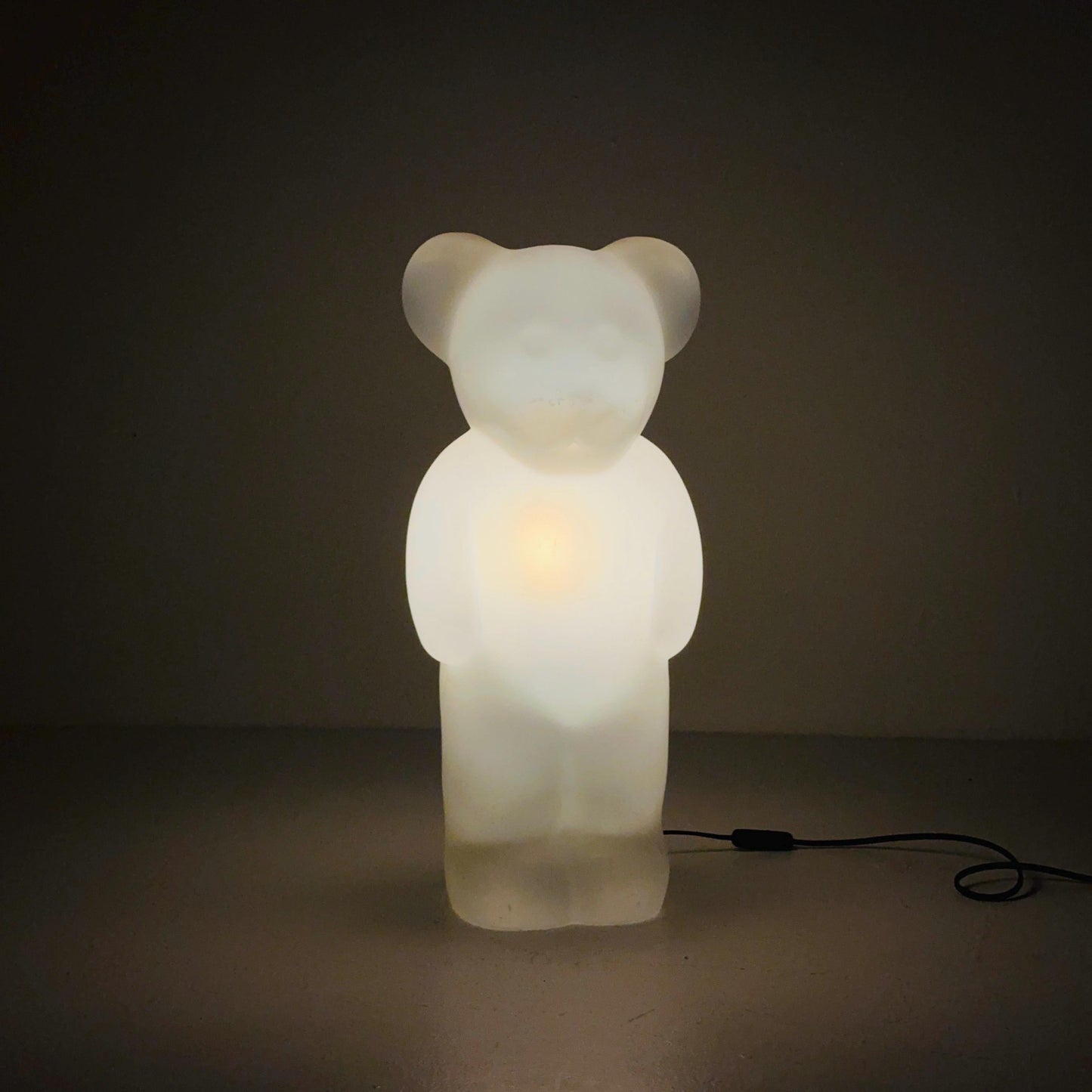 Spaceage rare white Lumibär by Flötotto, Haribo Bear vintage kids Night Lamp 1980S Germany