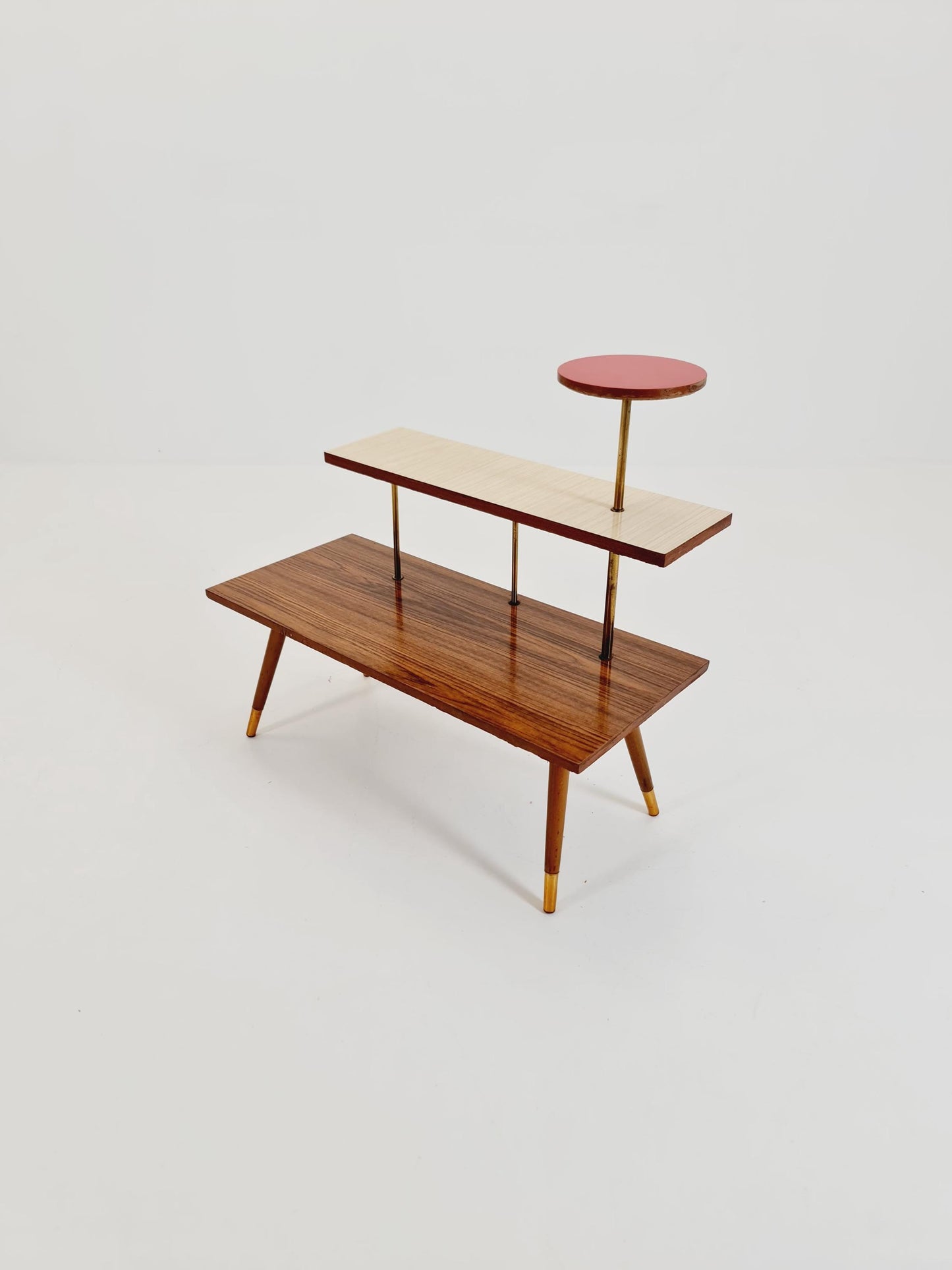 Big 1950s German Plant Stand, Colorful Vintage Mid-Century Minimalist Indoor Plant Stand Side Table Retro flower table
