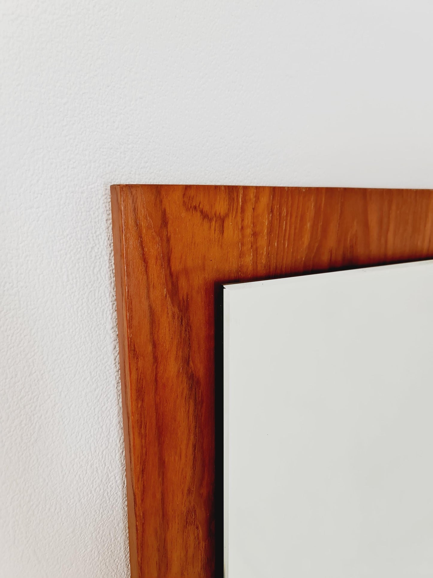 Big Teak Swedish mid-century Modern wall-mounted mirror , 1960s