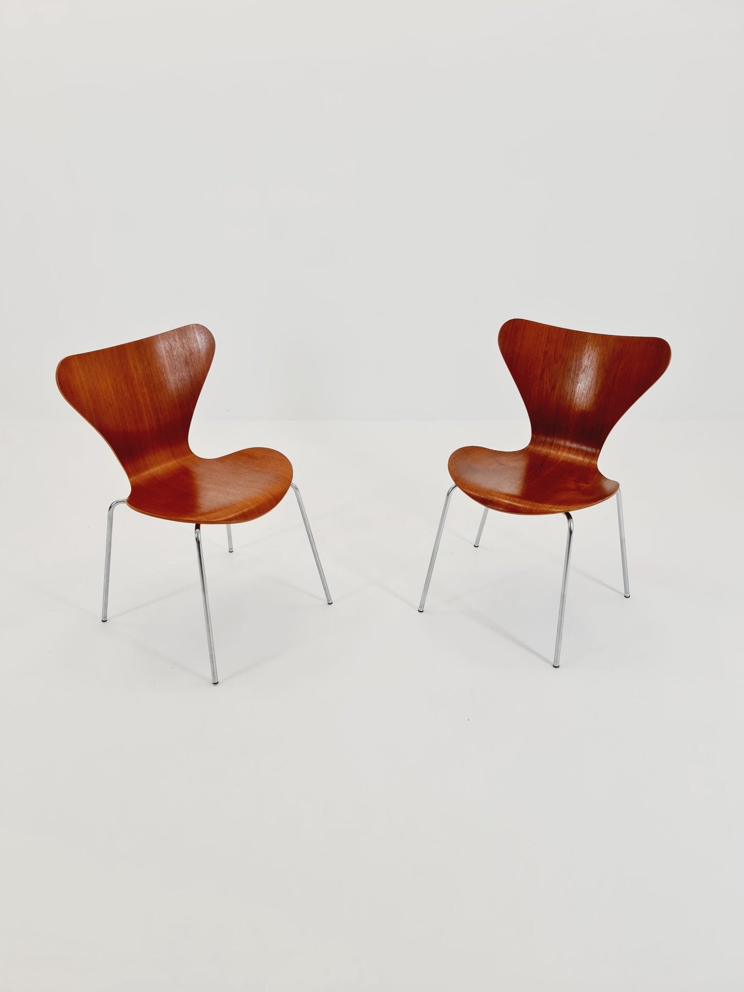 Vintage Teak 3107 Dining Chairs by Arne Jacobsen for Fritz Hansen, 1960s, Set of 2