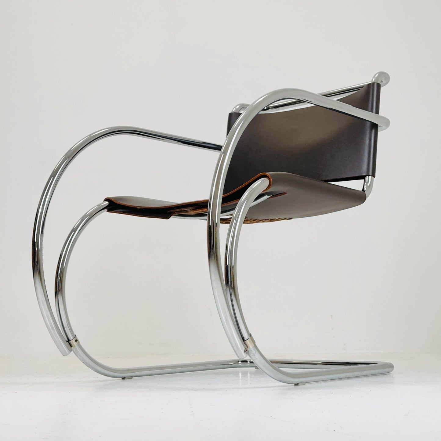 Mid century Bauhaus MR20 armchair by Mies van der Rohe for Knoll USA 1980s
