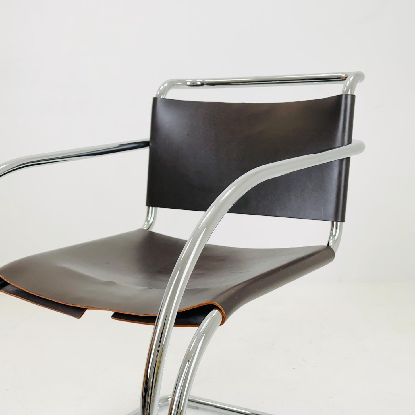 Mid century Bauhaus MR20 armchair by Mies van der Rohe for Knoll USA 1980s