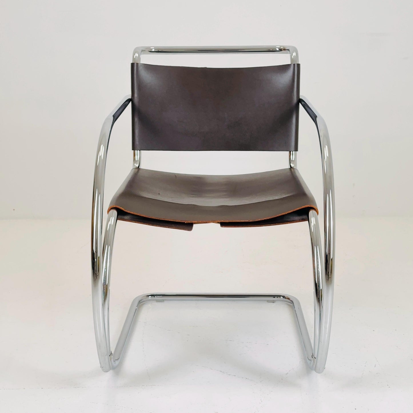 Mid century Bauhaus MR20 armchair by Mies van der Rohe for Knoll USA 1980s