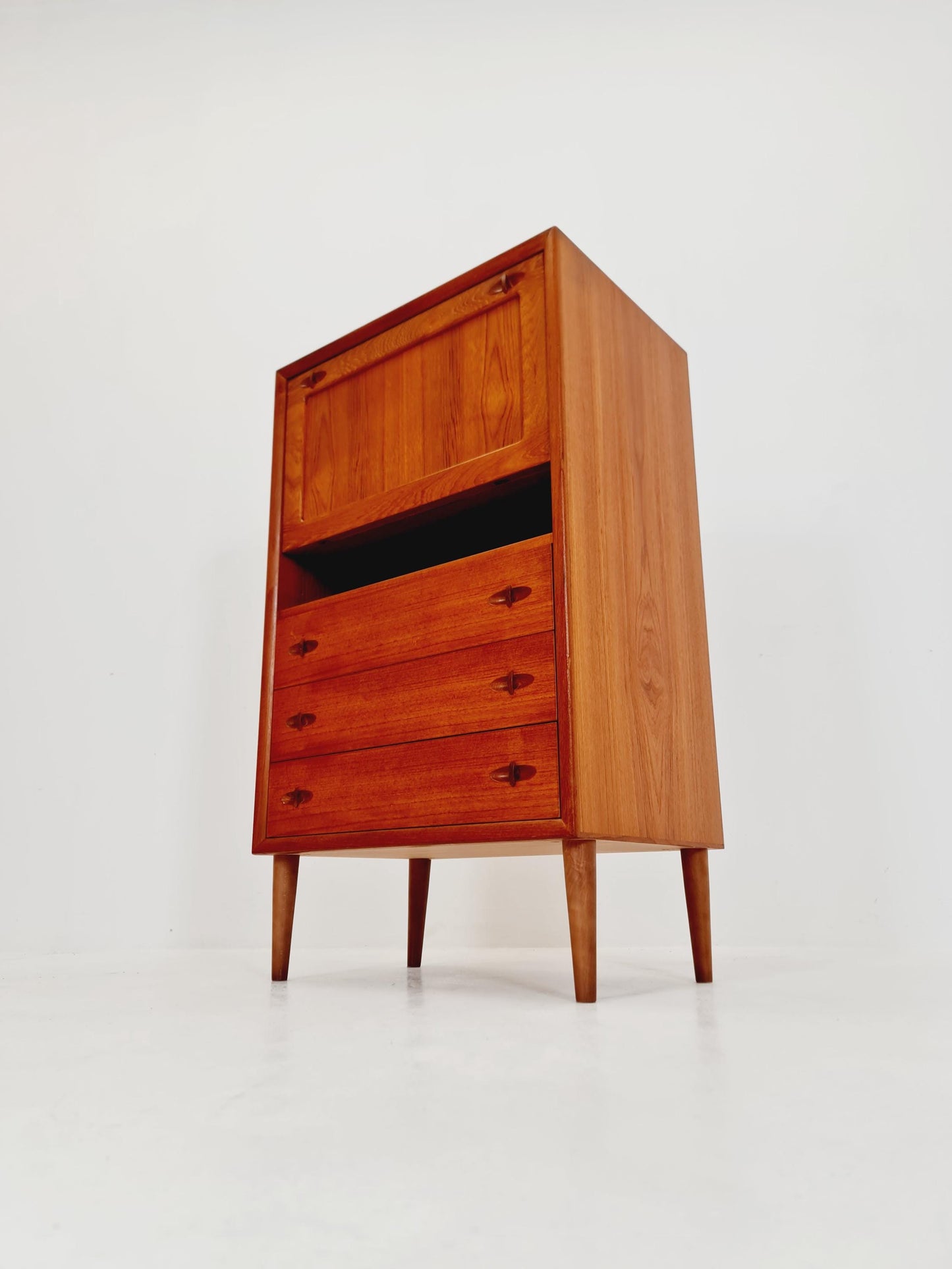 Midcentury Danish chest of drawers Teak , cabinet By Bramin Denmark , 1960s