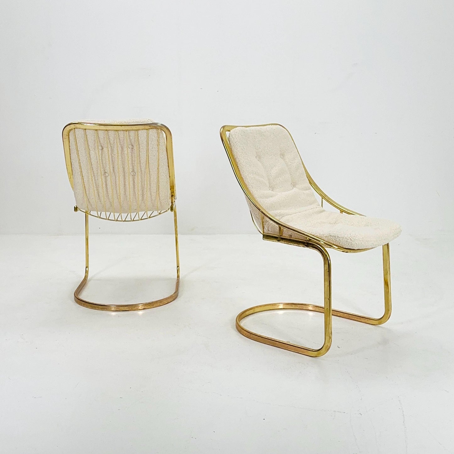 Set of 2 Mid century chrome Dining Chairs by Gastone Rinaldi, Italy, 1970s