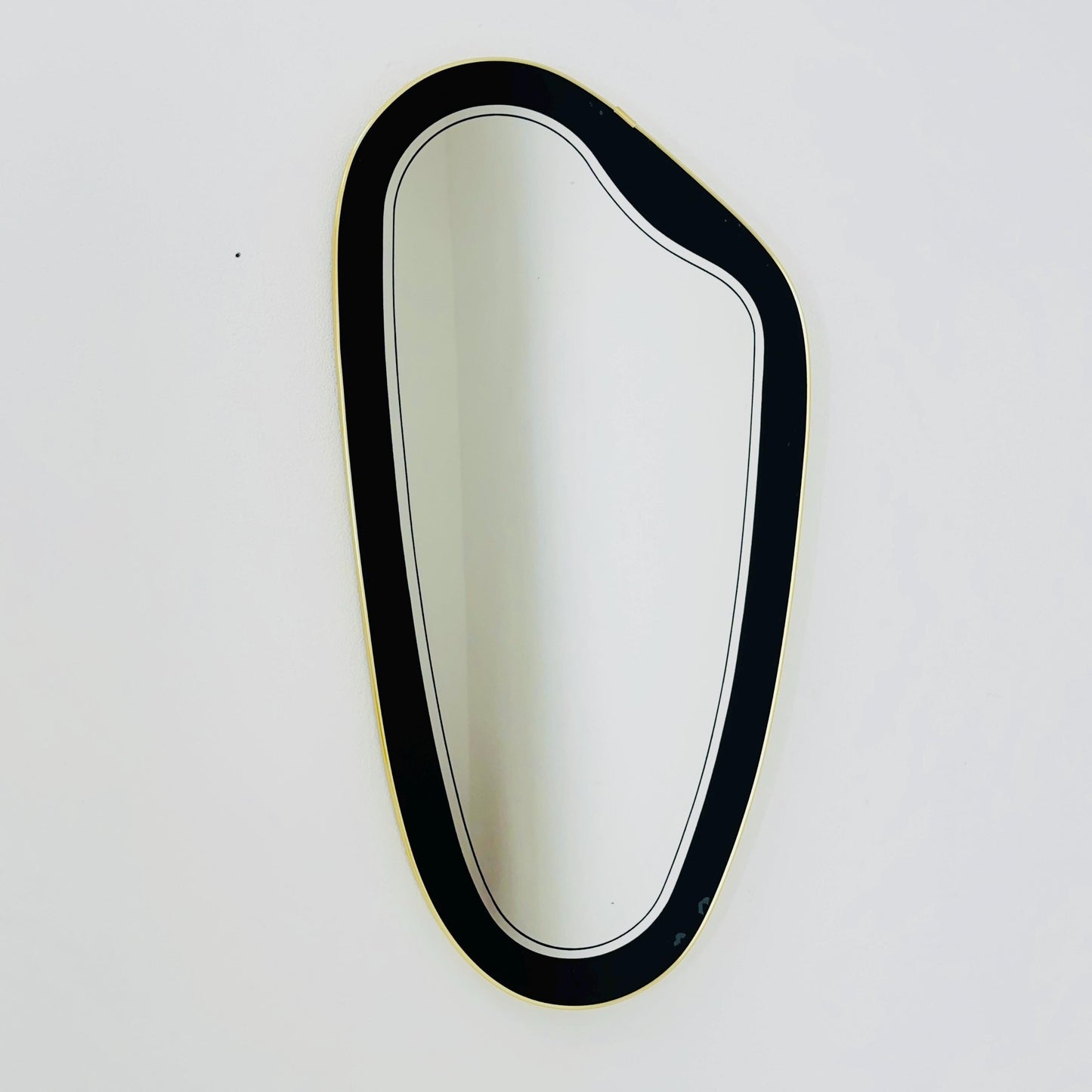 Kristall Mid Century asymmetric wall Mirror by lenzgold Nieren Spiegel - Kidney mirror 1960s rockabilly Germany