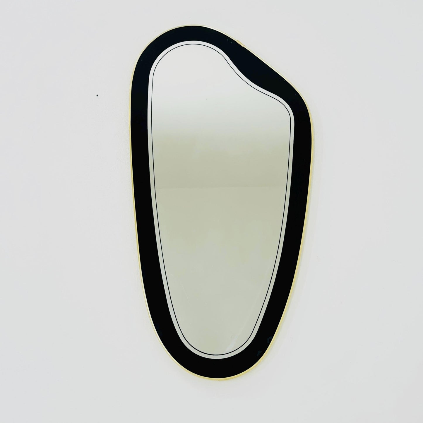 Kristall Mid Century asymmetric wall Mirror by lenzgold Nieren Spiegel - Kidney mirror 1960s rockabilly Germany