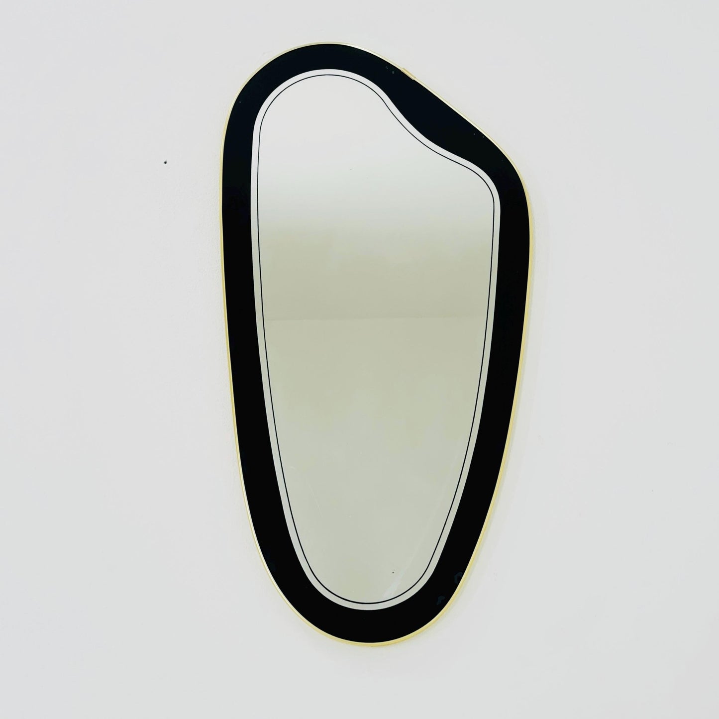 Kristall Mid Century asymmetric wall Mirror by lenzgold Nieren Spiegel - Kidney mirror 1960s rockabilly Germany