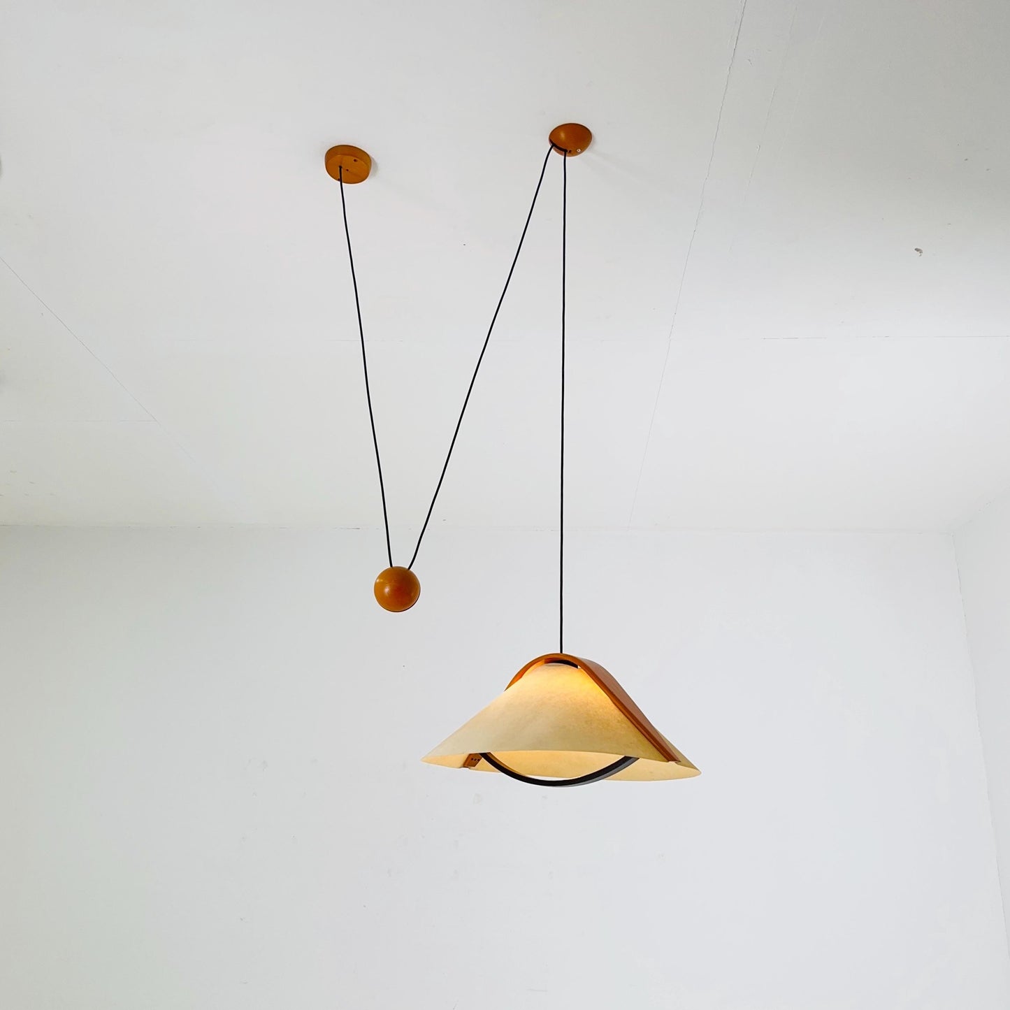 mid century Danish adjustable pendant lamp by DOMUS , 1970S Denmark