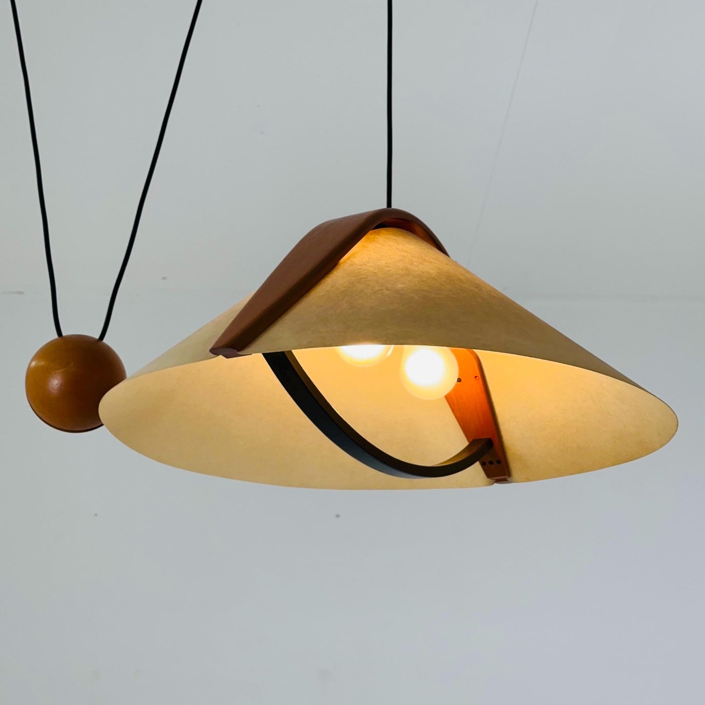 mid century Danish adjustable pendant lamp by DOMUS , 1970S Denmark