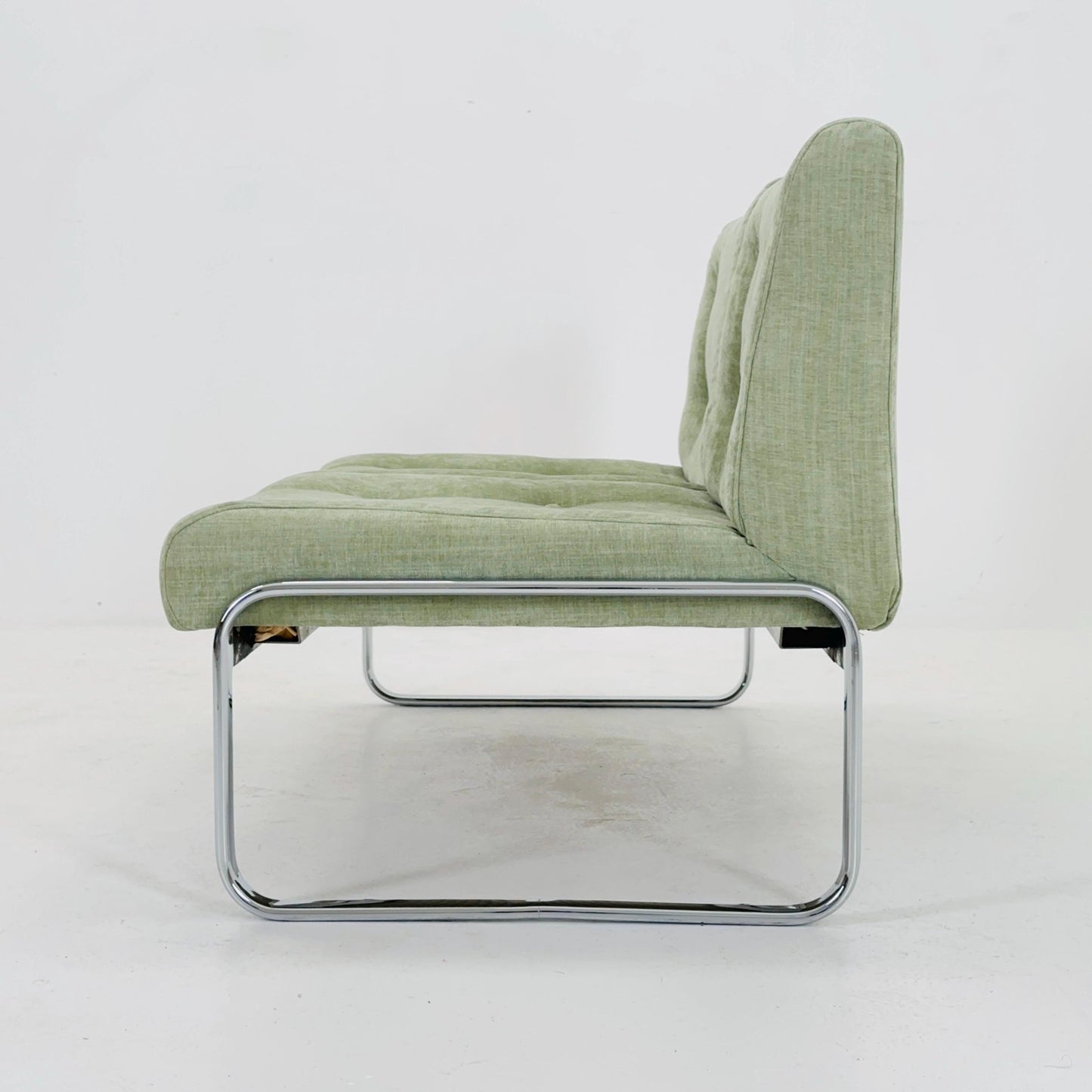 Mid-Century Modern sofa by RH Design, Bauhaus design light green fabric Italy 1980s