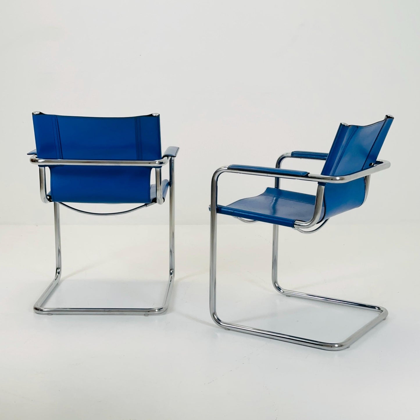 Set of 2 Mid century - bauhaus Visitor armchairs by Mart Stam for Matteo Grassi Italy 1970s