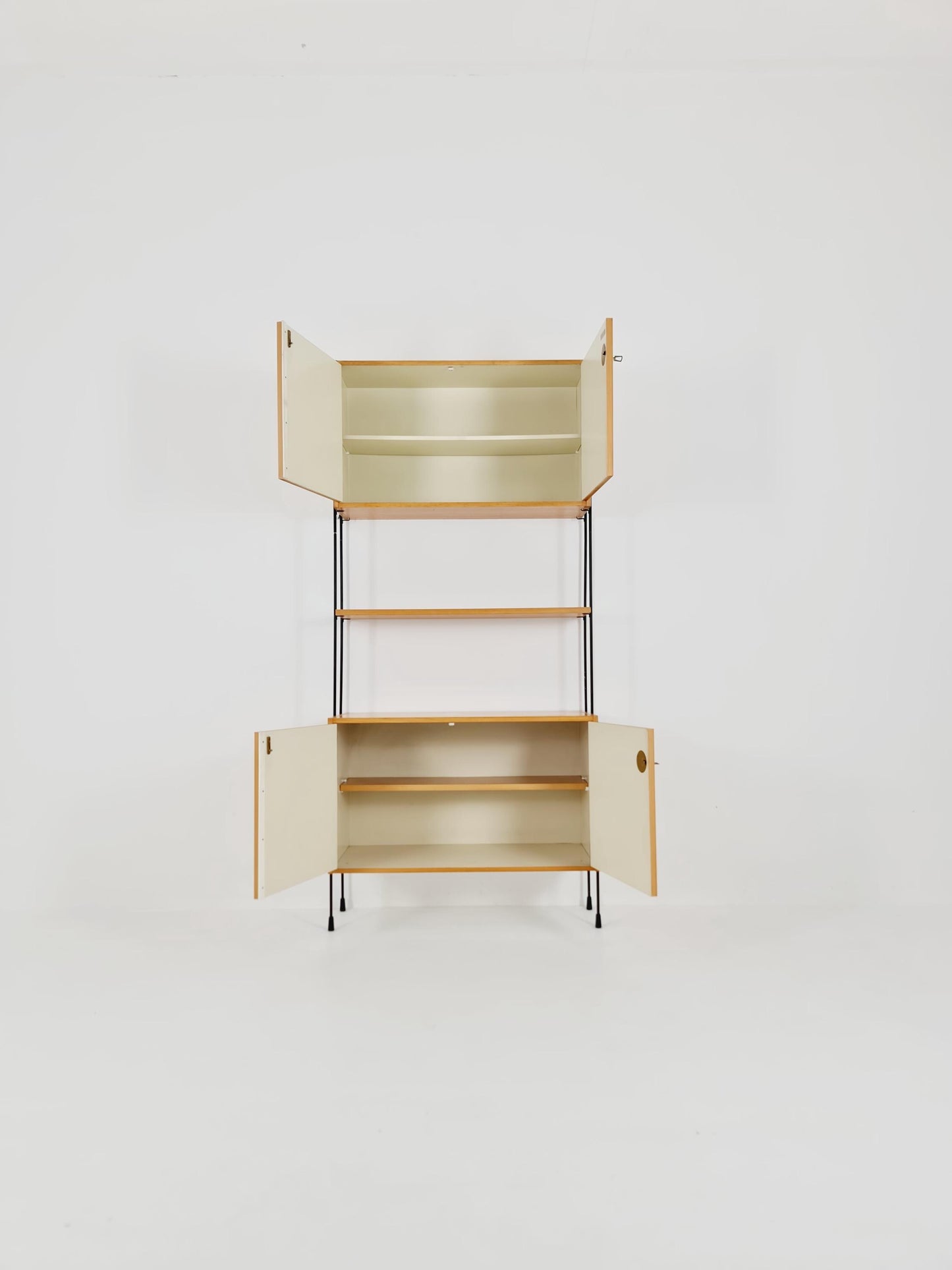 Mid century Ash wall shelving unit by Hilker for Omnia, Germany, 1960s