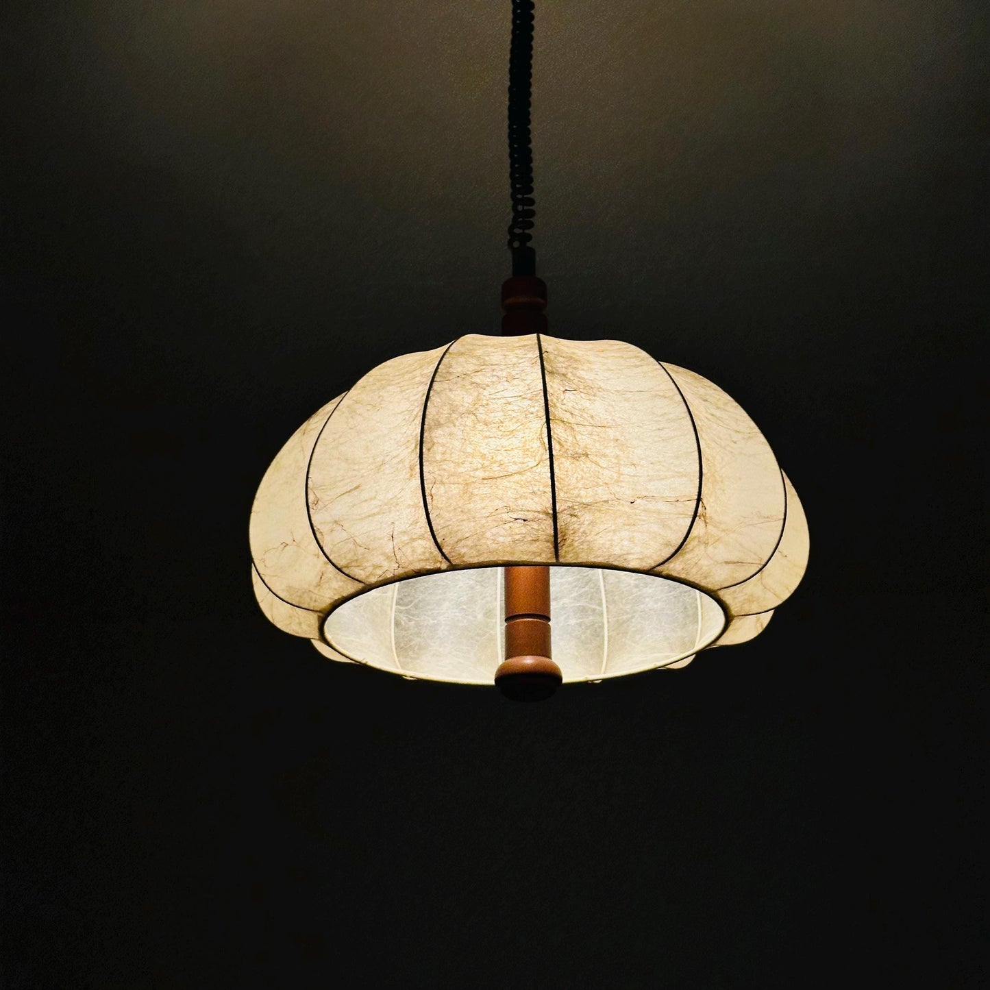 Mid century rare pendant lamp from the Cocoon series Designer Achille & Pier Giacomo Castiglioni Bovezzo (Italy) 1960s